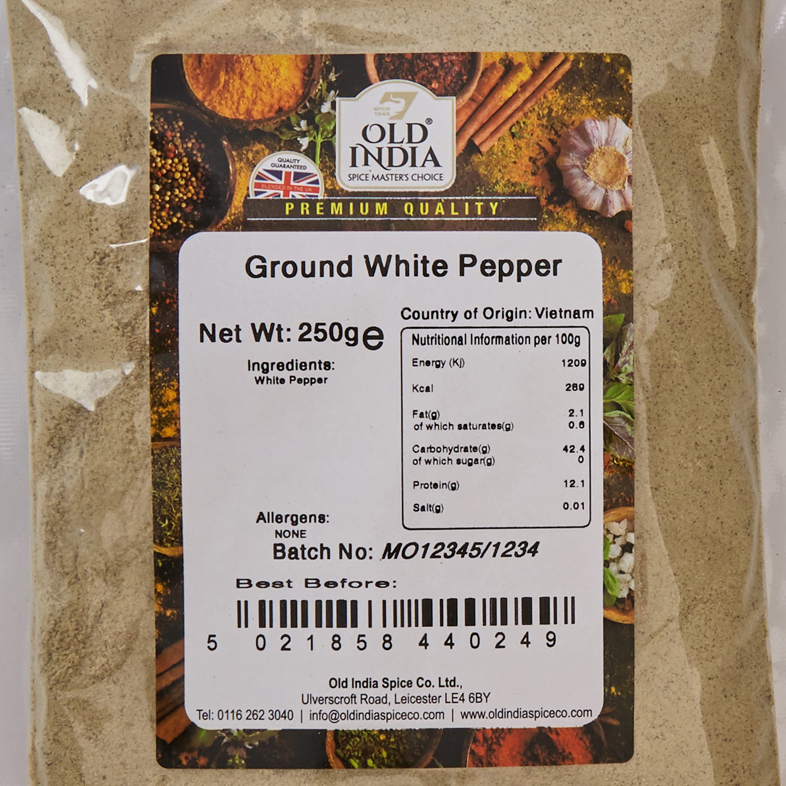 Old India Ground White Pepper - 100% Natural | 250g Pack | 2 Year Shelf Life 2