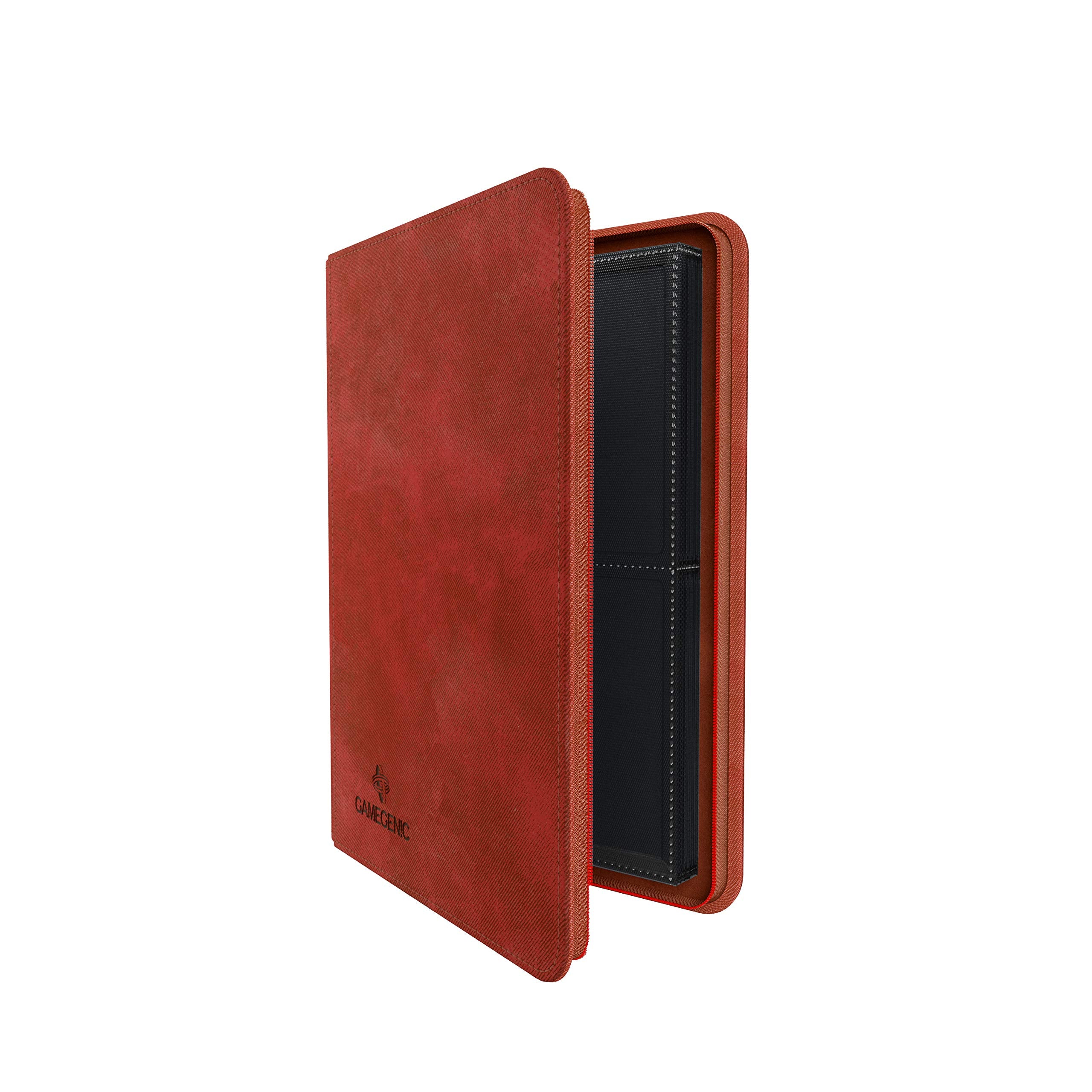 Gamegenic Zip-Up Album - 8-Pocket Pages, Red | Holds 160 Sleeved Cards | Rigid Cover