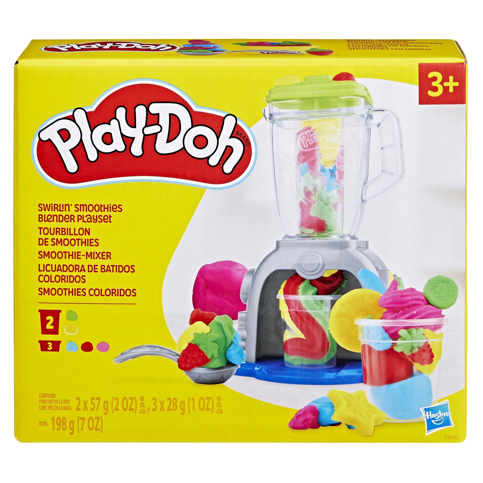 Play-Doh Swirlin' Smoothies Toy Blender Playset | Creative Play for Ages 3+ | Includes 5 Cans Compound