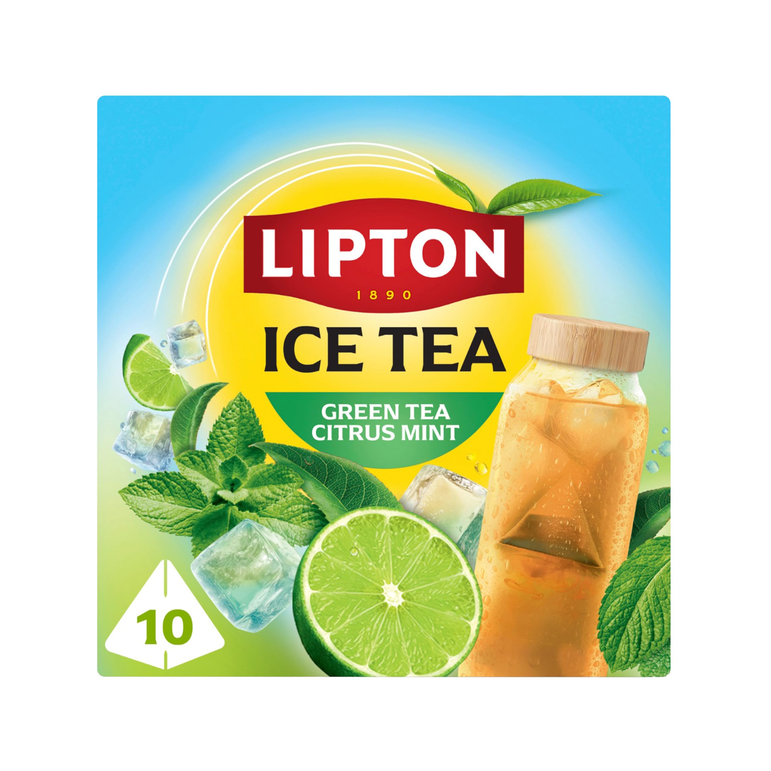 Lipton Ice Tea Green Tea Citrus Mint - Zero Calories, Cold Brew Pyramid Bags, 10 Count 1