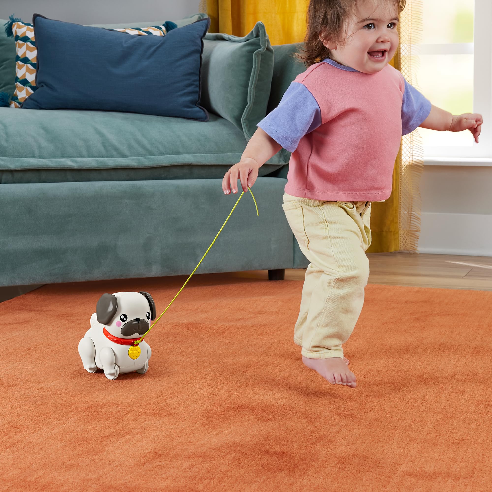 Fisher-Price FP Pets Walk-The-Pup-Pug Pull-Along Toy - Ages 12 Months+