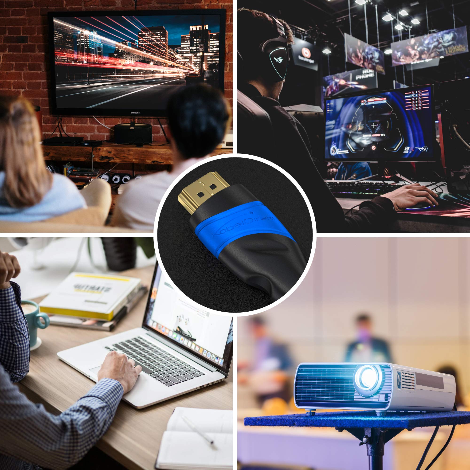 KabelDirekt 8K & 4K HDMI Cable – 2x 3m – German-Engineered for Gaming, PS5, Xbox, Switch – Black/Blue 7