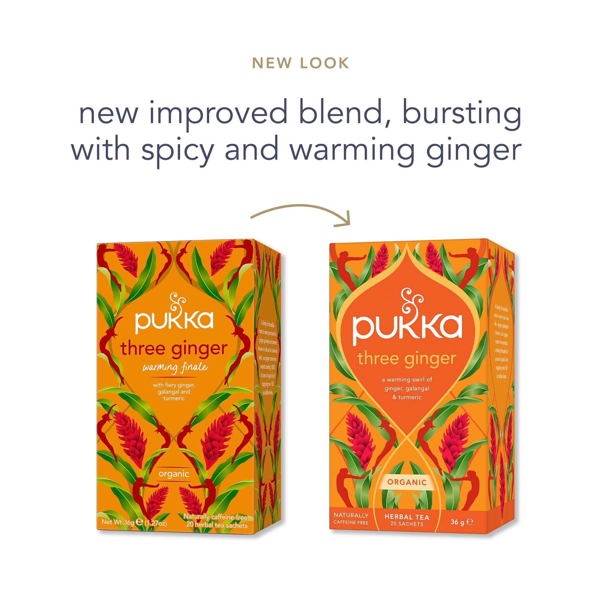 Pukka Herbs Three Ginger Organic Herbal Tea - 80 Count (Pack of 4) | Aids Digestion | Caffeine-Free 2
