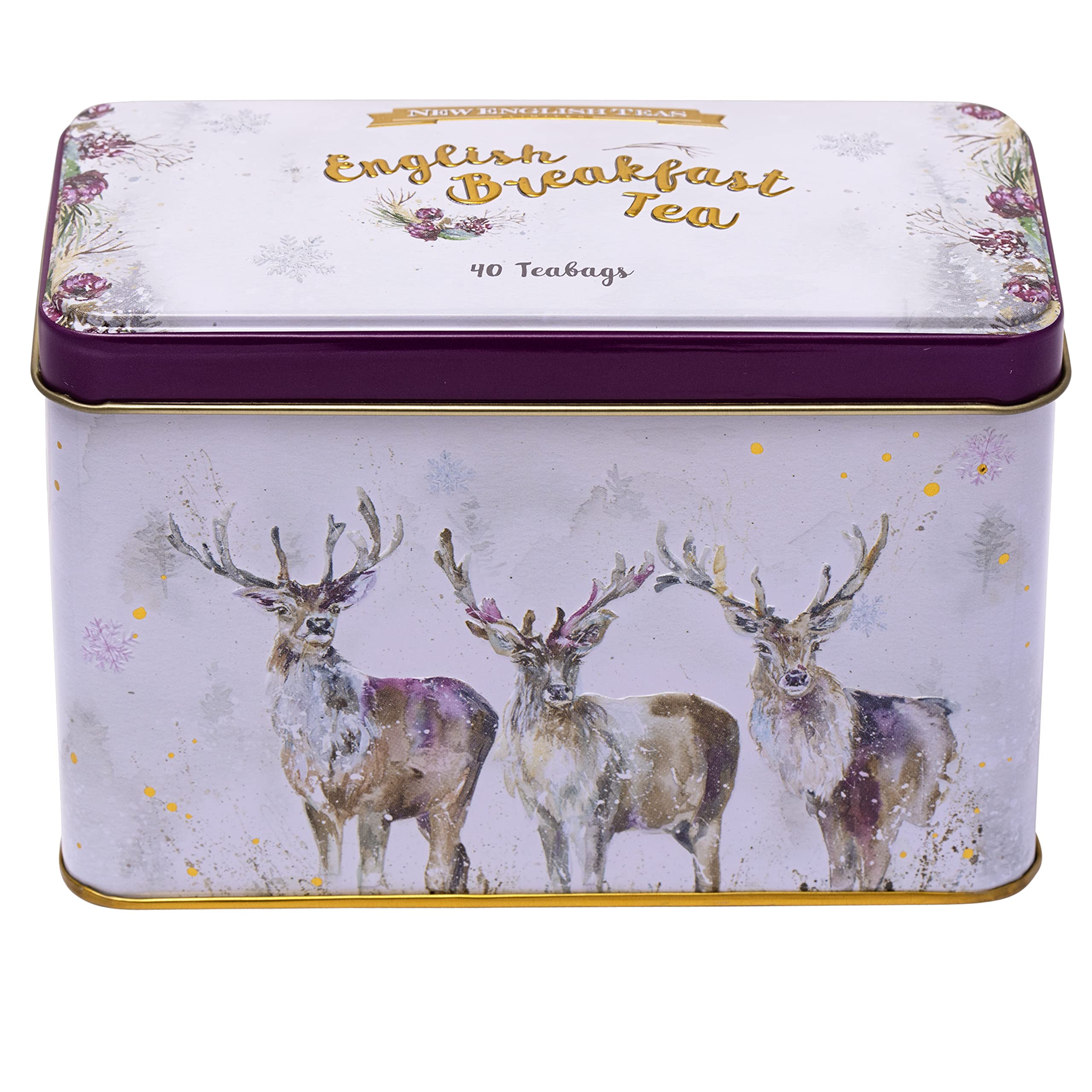 New English Teas Christmas Stag Tea Tin with 40 English Breakfast Teabags 5