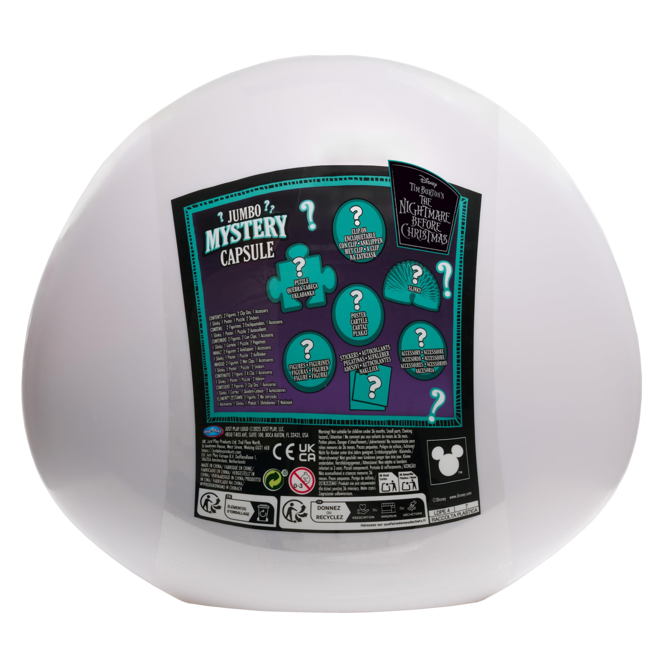 Disney Tim Burton's The Nightmare Before Christmas Jumbo Mystery Capsule - 8 Frightfully Fun Surprises, Ages 3+ 6