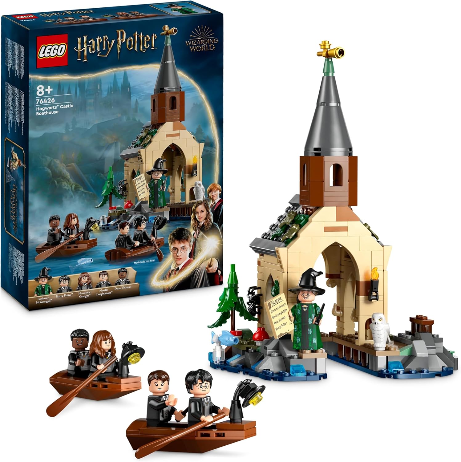 LEGO Harry Potter Hogwarts Castle Boathouse Set with 2 Boat Toys - 350-Piece Building Set for Ages 8+ 1