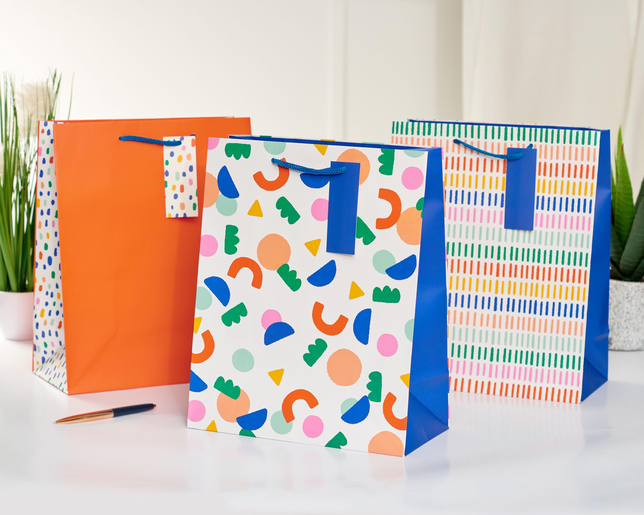 UK Greetings Large Gift Bags - Stylish Patterned Design | Pack of 3