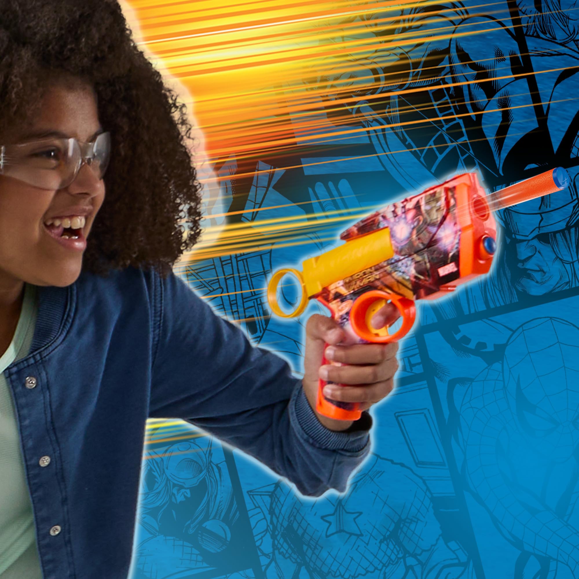 Nerf Marvel Iron Man Dart Blaster with 2-Dart Capacity and 4 N1 Darts | Ages 8+ 9