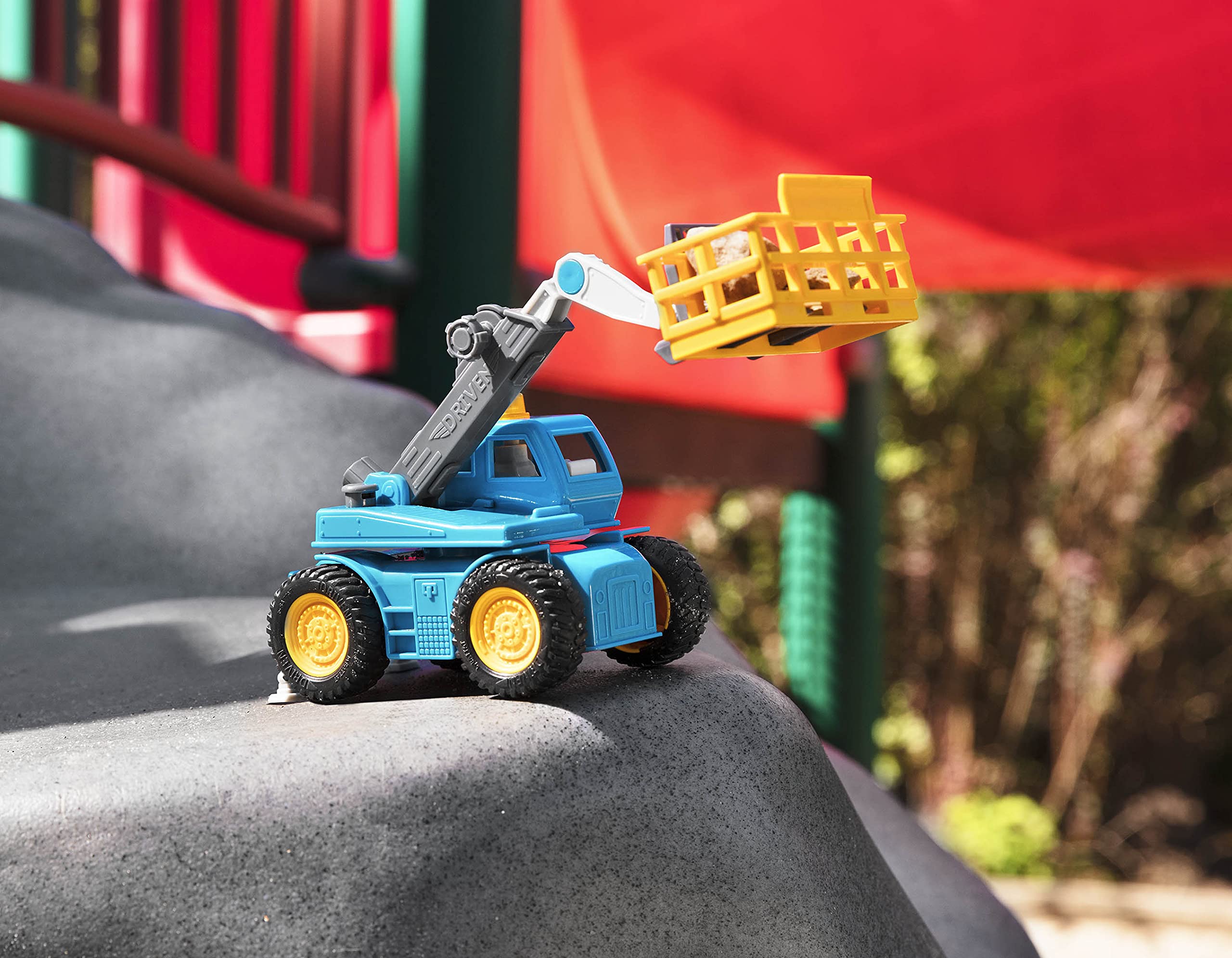 Driven by Battat Micro Telehandler - Toy Crane Truck with Extendable Arm, Lights & Sound 6