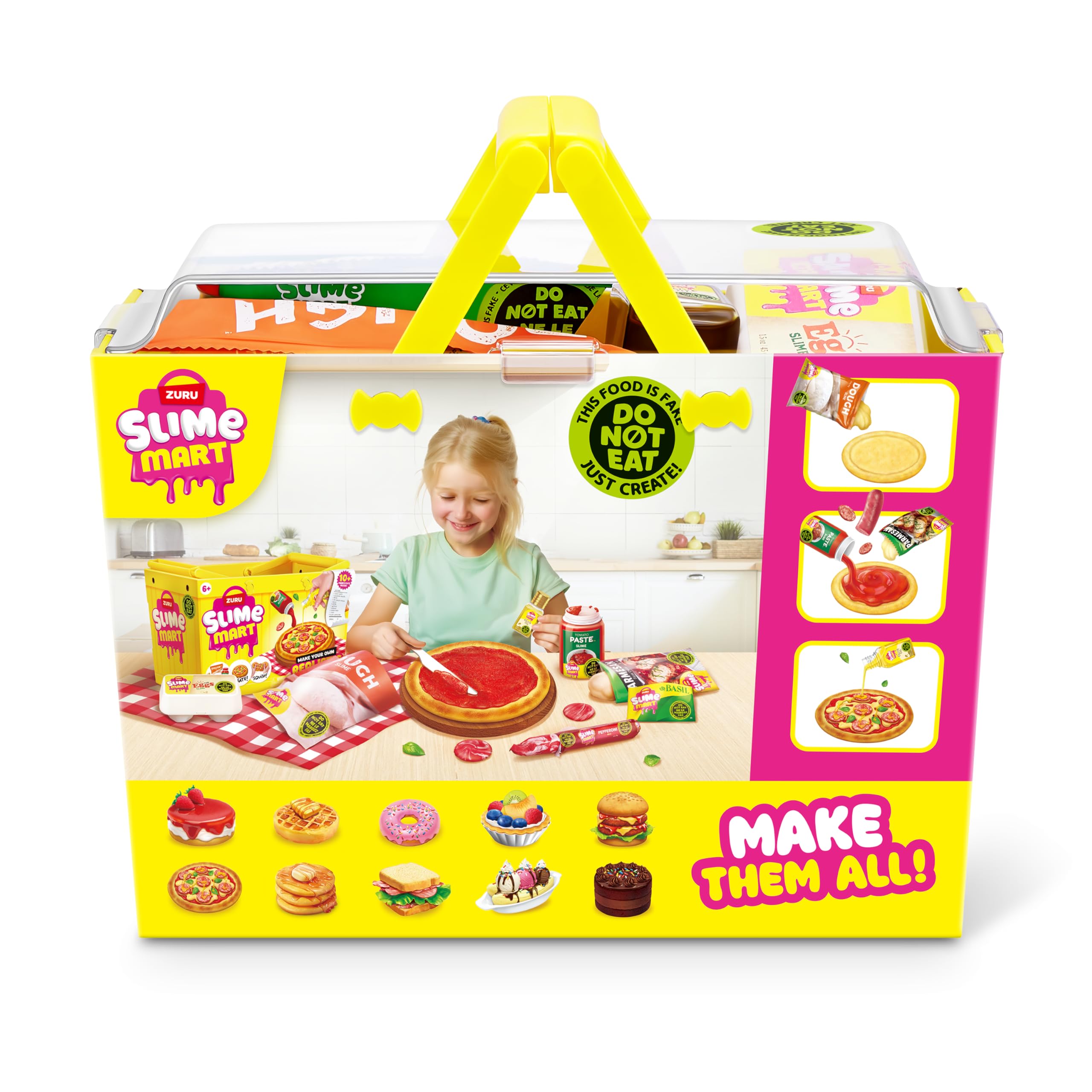 Slime Mart Small Basket by ZURU - Pizza Slime Compound Arts & Crafts Toy for Kids 6+ 8