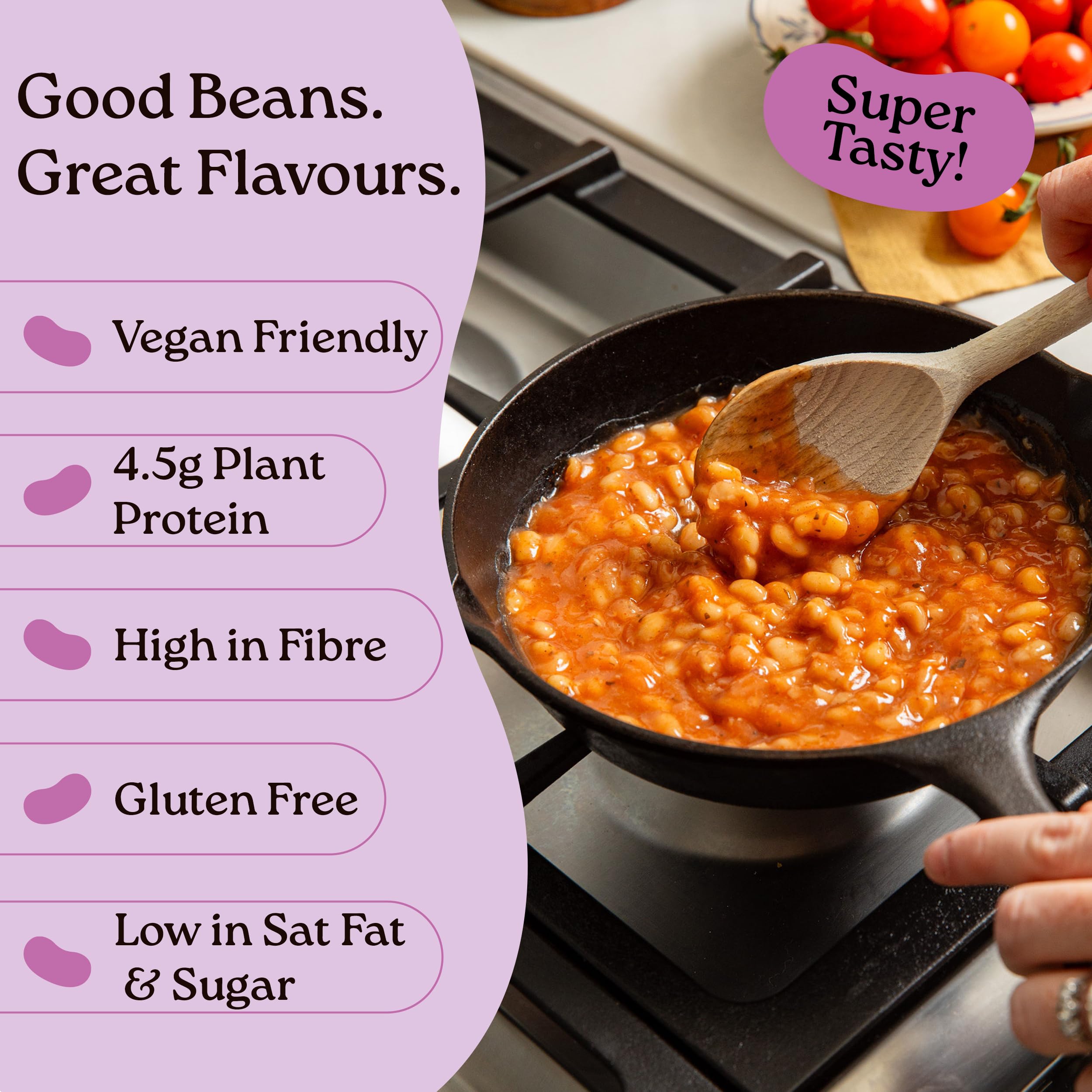 The Good Bean Co - Luxury Baked Beans Haricot Beans in Tomato Sauce 350g 11