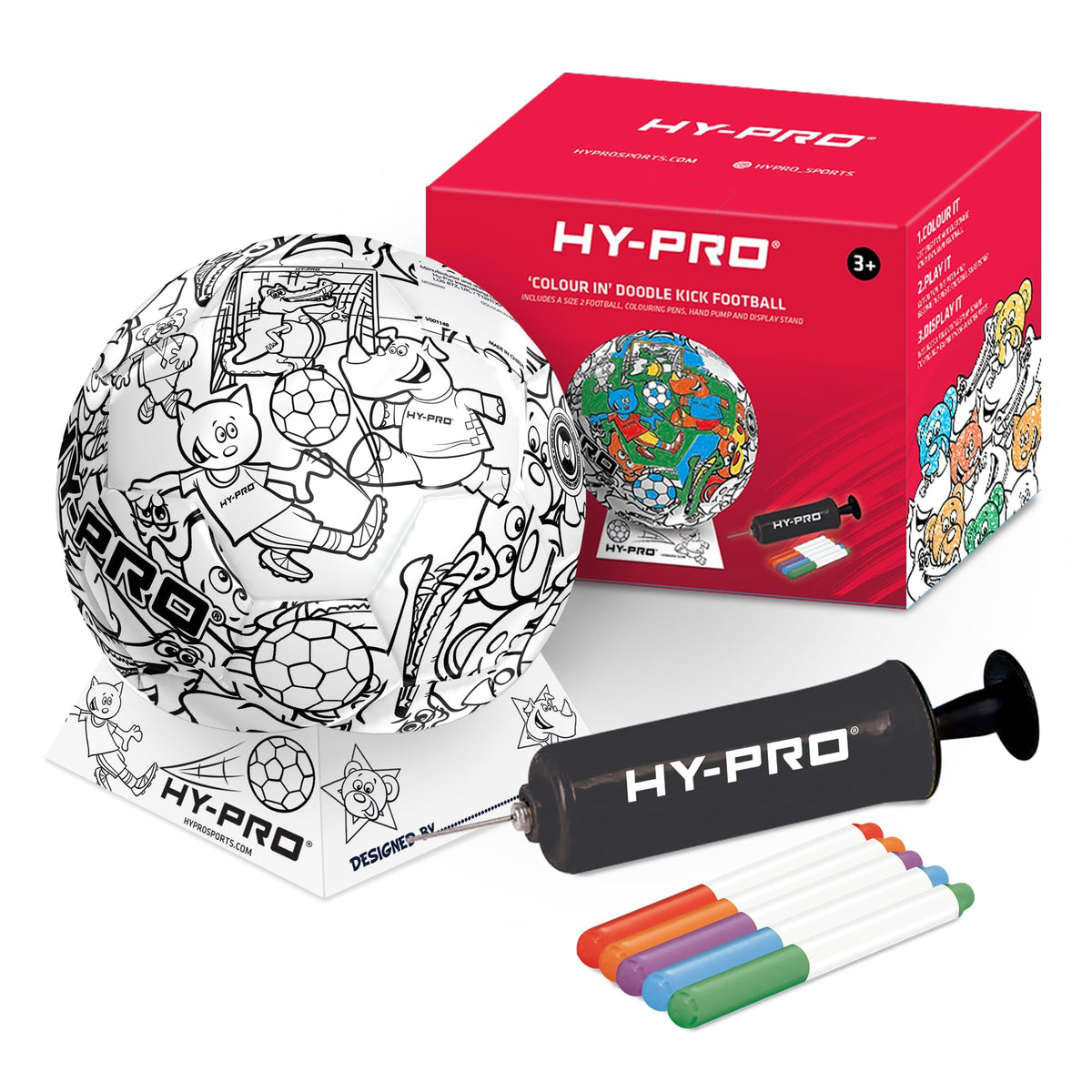 Hy-Pro Doodlekick Colour In Football with Pump Included - Size 2