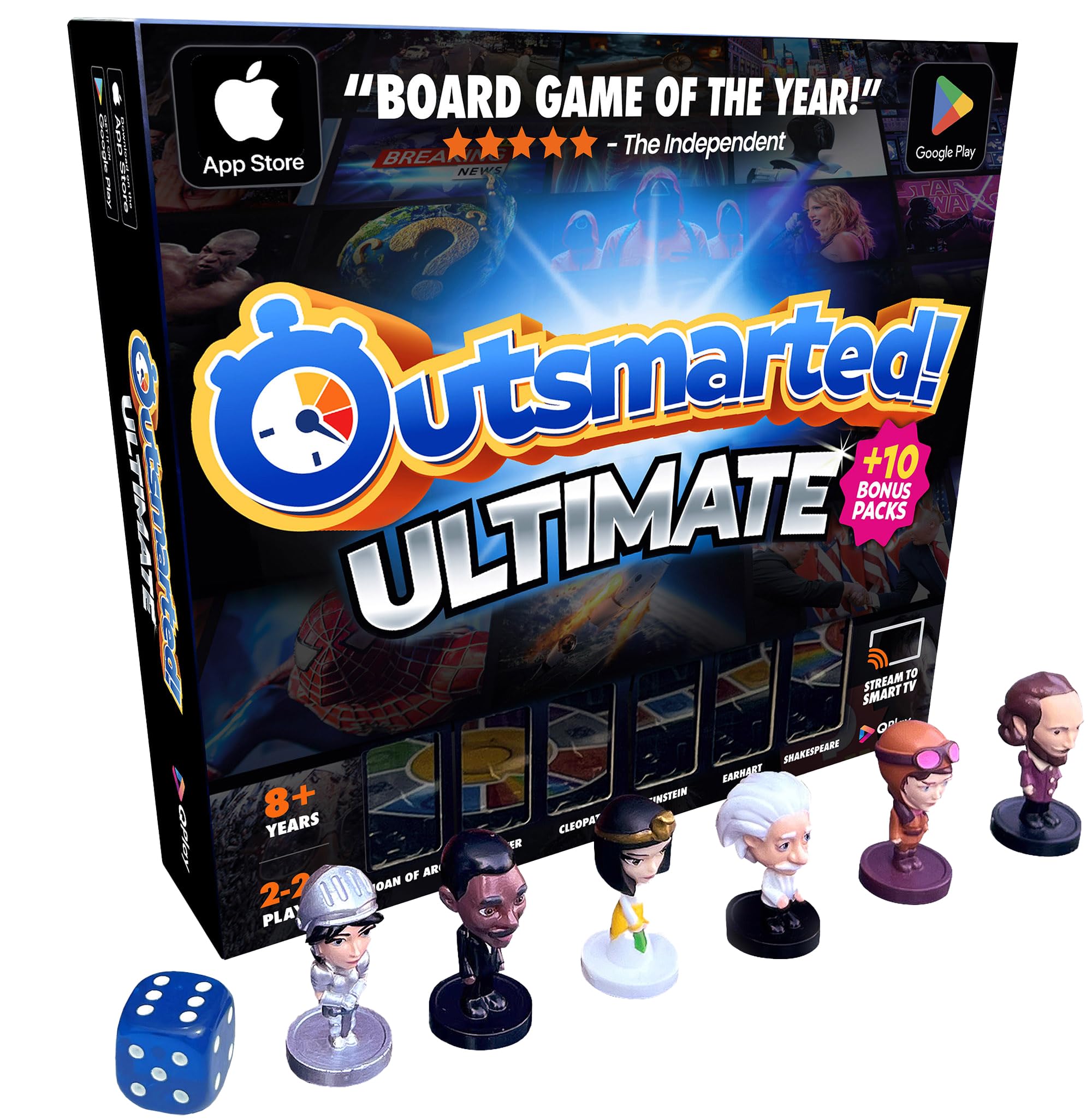 OUTSMARTED! Ultimate Edition Board Game - App-Driven Quiz Show | 2-24 Players | 96-1200 Age Range