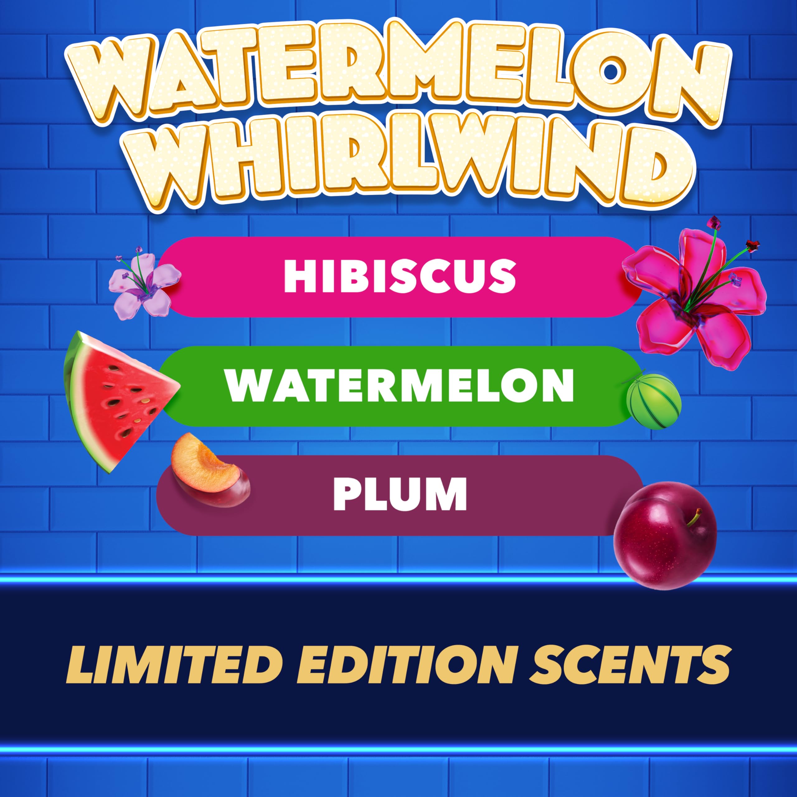 DUCK Watermelon Whirlwind Rim Block Toilet Cleaner - Foaming Action, Purple Color, Anti-Limescale | 2 Count 4