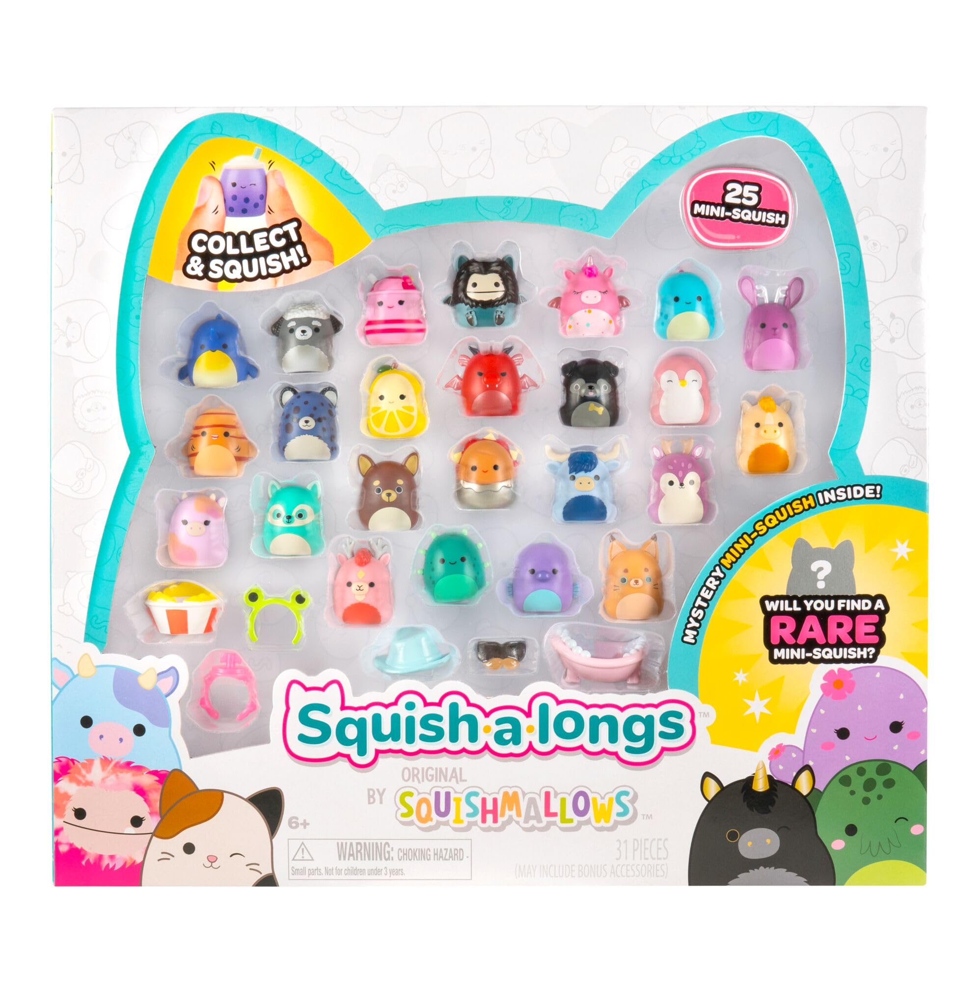 Squish-a-longs Mini-Squish 25-Pack (Wave 5, Style 1) - (25) 1" Mini-Squish, 8
