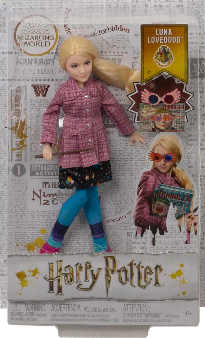 Harry Potter Luna Lovegood Collectible Doll - 10-inch Poseable Figure with Quibbler, Spectrespecs & Wand, Ages 6+