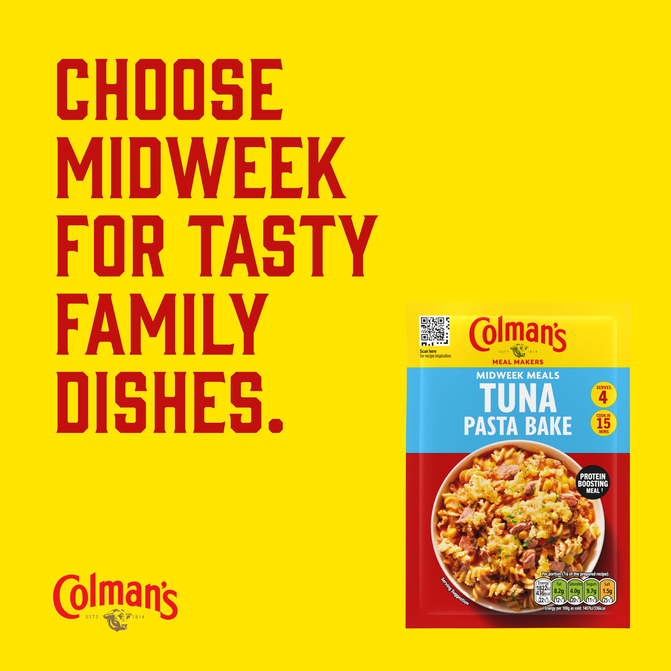 Colman's Midweek Meals Tuna Pasta Bake Meal Maker Sauce Mix | 4 Servings | 44g 3