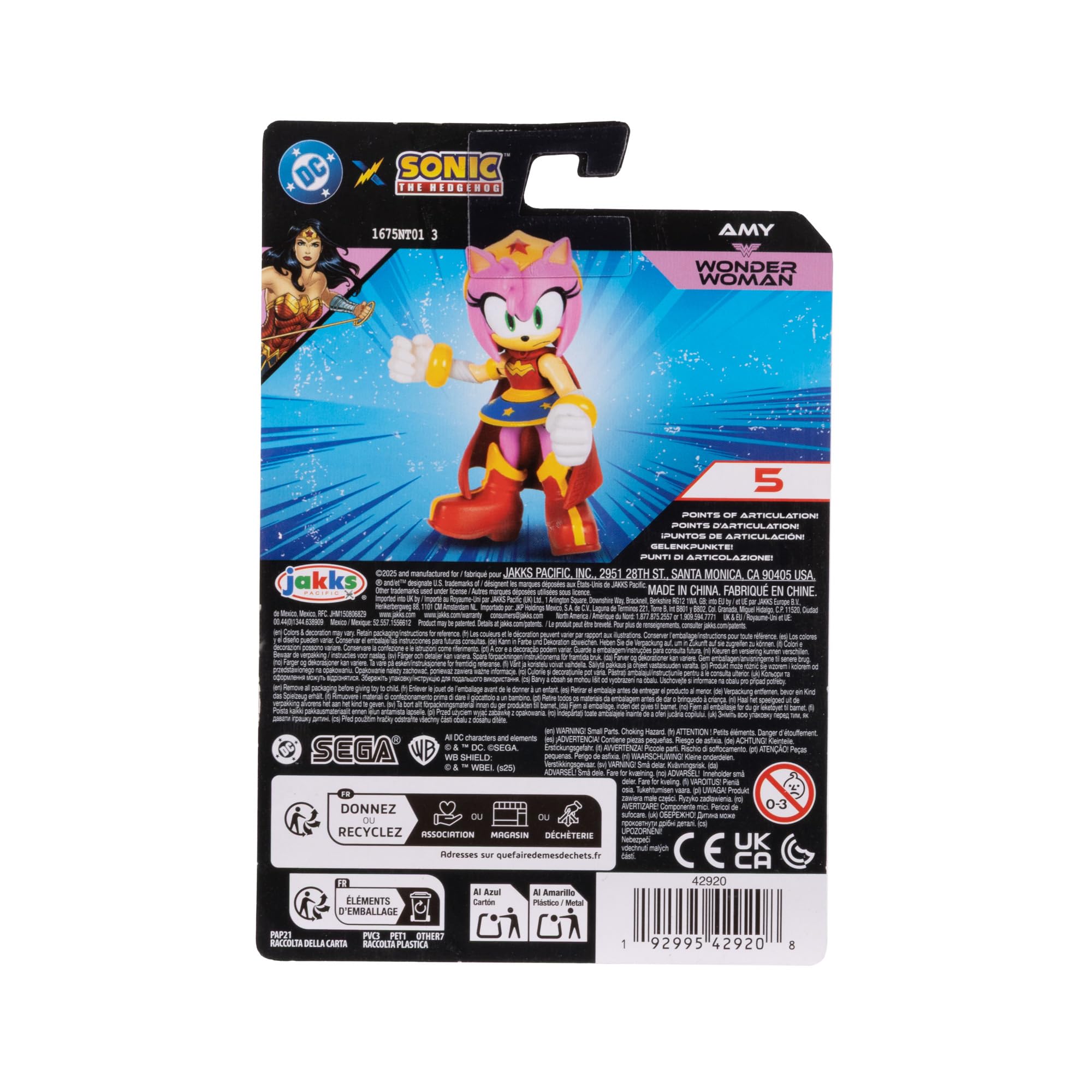 Sonic The Hedgehog Amy as Wonder Woman Action Figure - 2.5" / 6.35cm | Highly Articulated | Collector's Grade 3