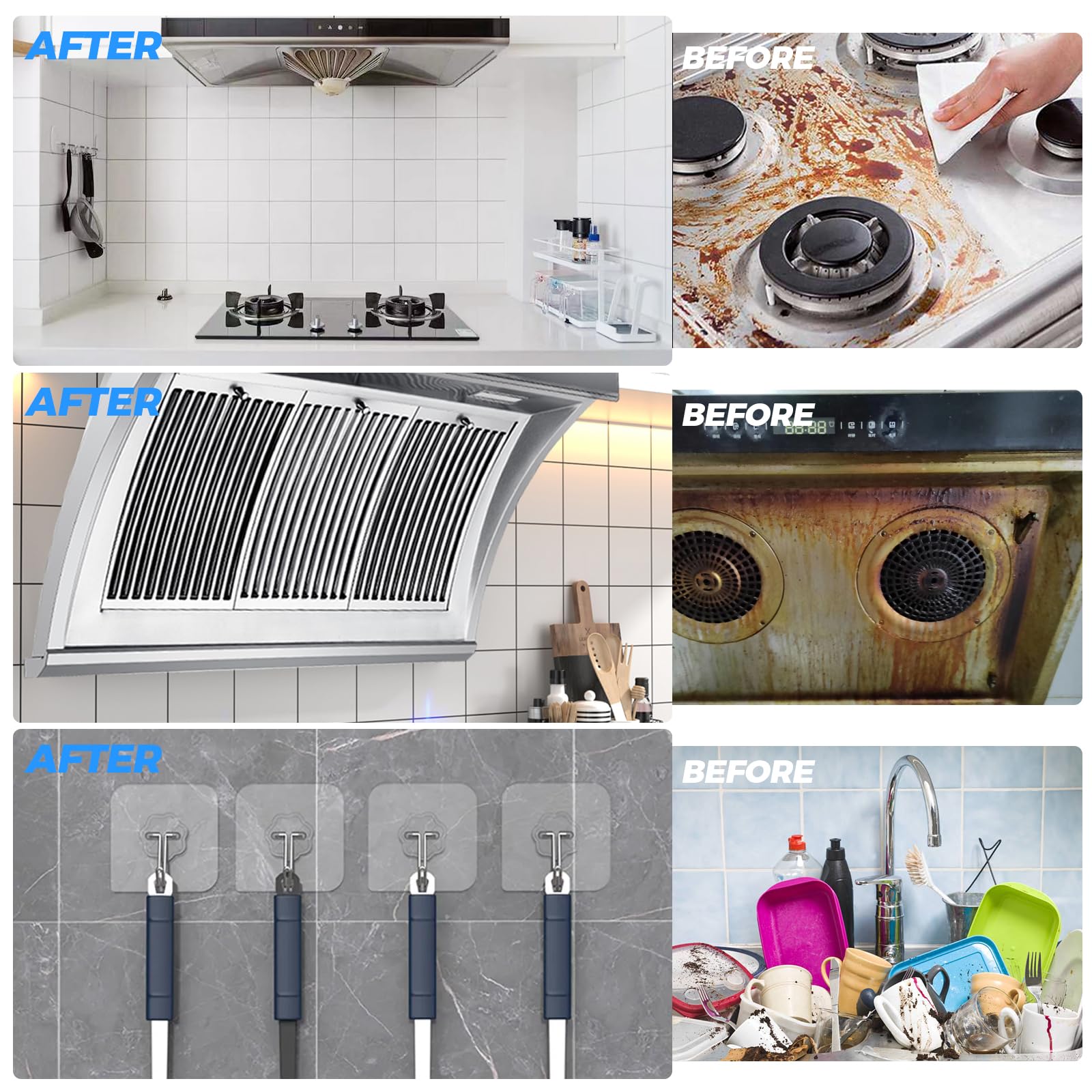 Woobroo 16-in-1 Crevice Cleaning Brush Set - Hard Bristle Grout Cleaner & Spatula Tool 2