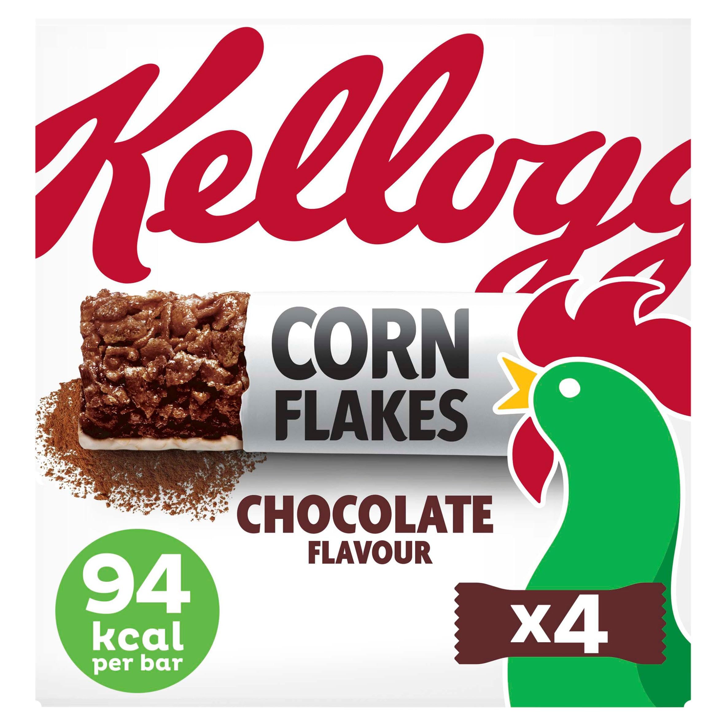 Kellogg's Corn Flakes Chocolate Cereal and Milk Snack Bars - 4 x 24g Bars