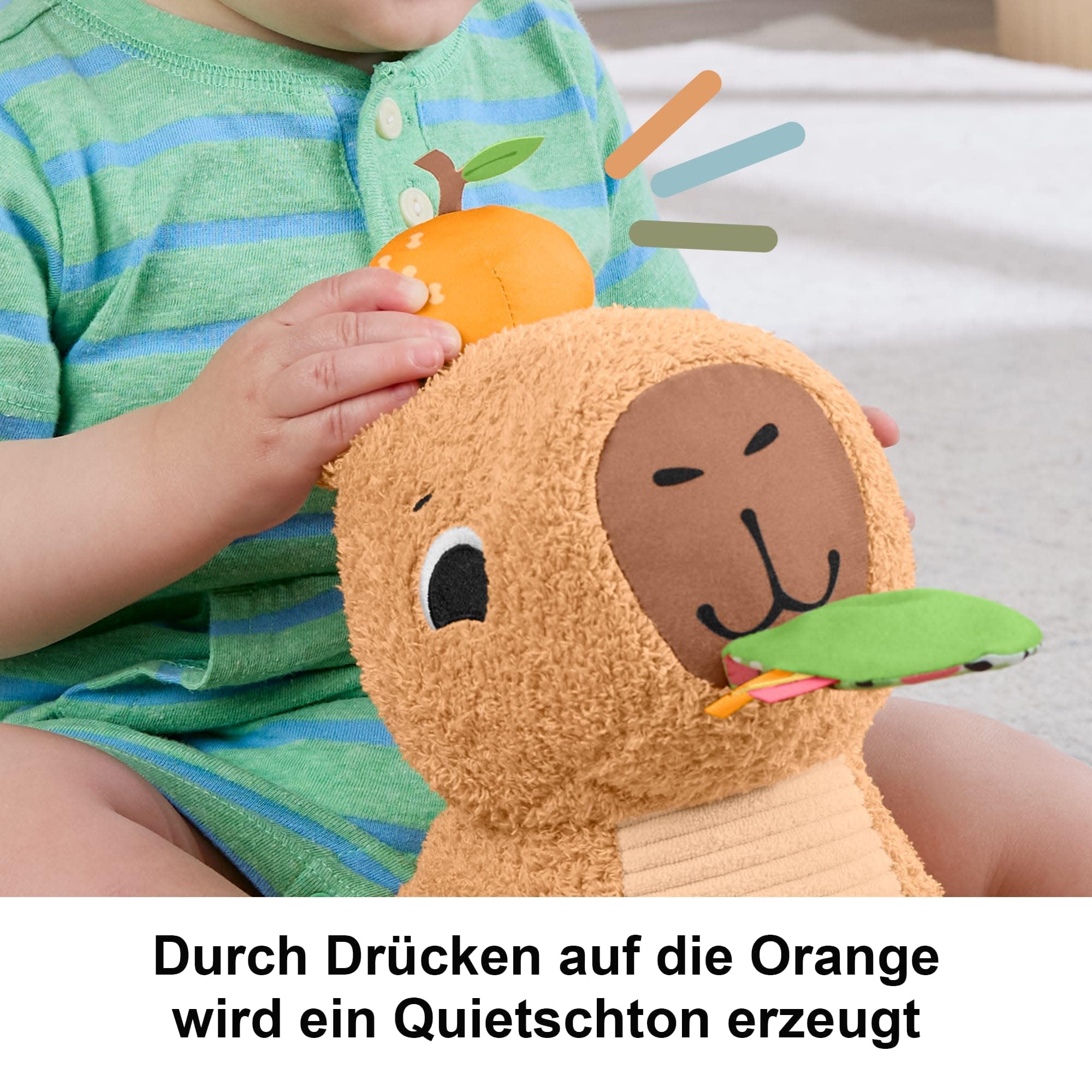 Fisher-Price Snuggly Snacky Capybara Plush - Sensory Baby Toy for 3+ Months 7