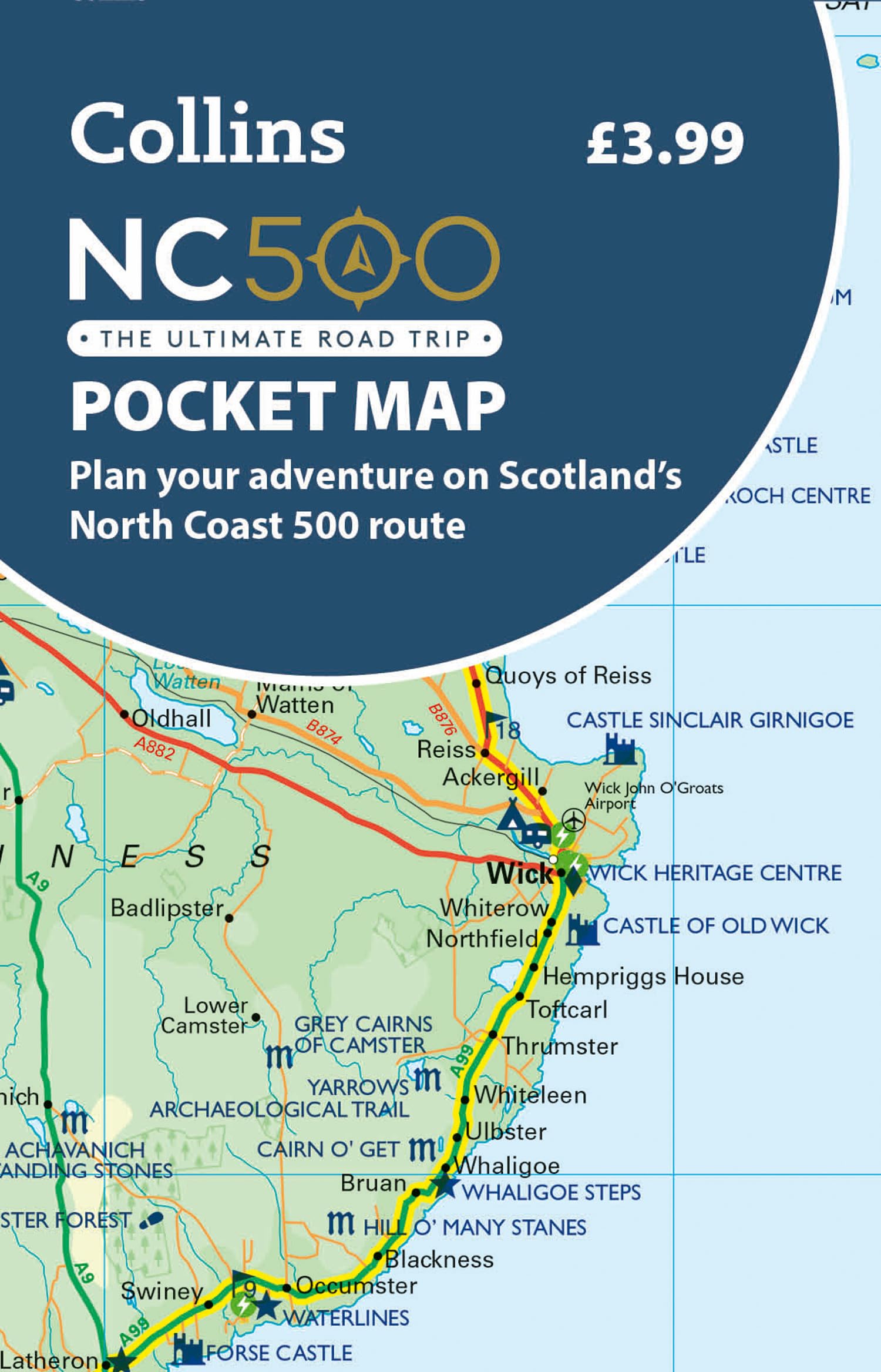 Collins NC500 Pocket Map - New Third Edition for Planning Scotland's North Coast 500 Route | Folded Map 1