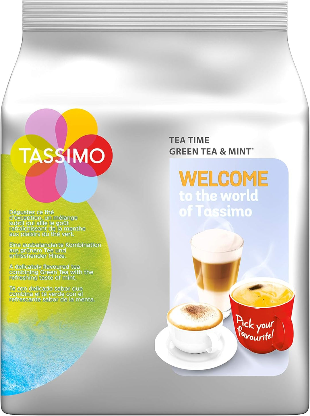 Tassimo Twinings Green Tea & Mint Tea Pods - 16 Pods per Pack (Pack of 5, 80 Servings)