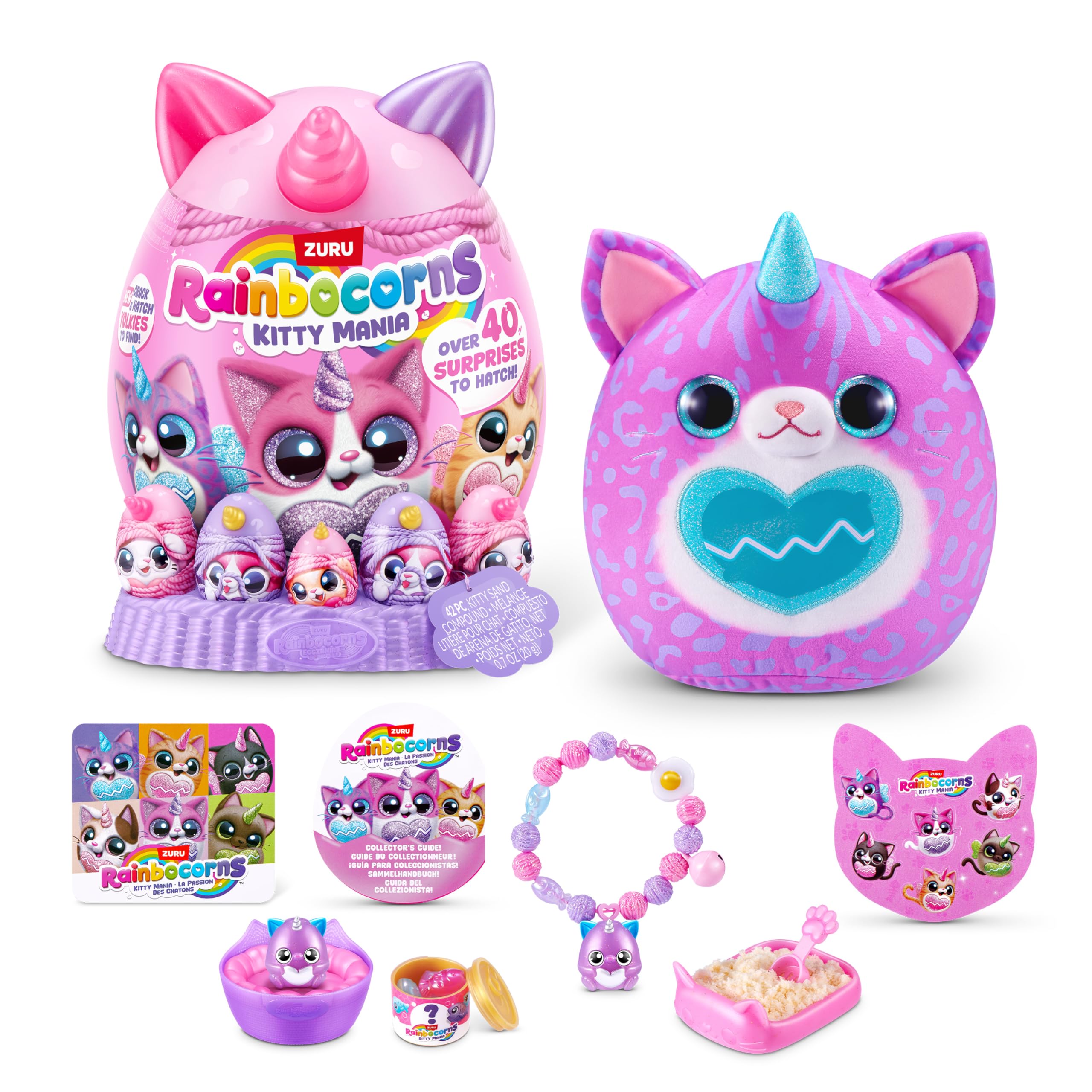 Rainbocorns Kitty Mania Purple Cat (Furrina) - Plush Hug-to-Hatch Toy with 40+ Surprises, Ages 3+ 10
