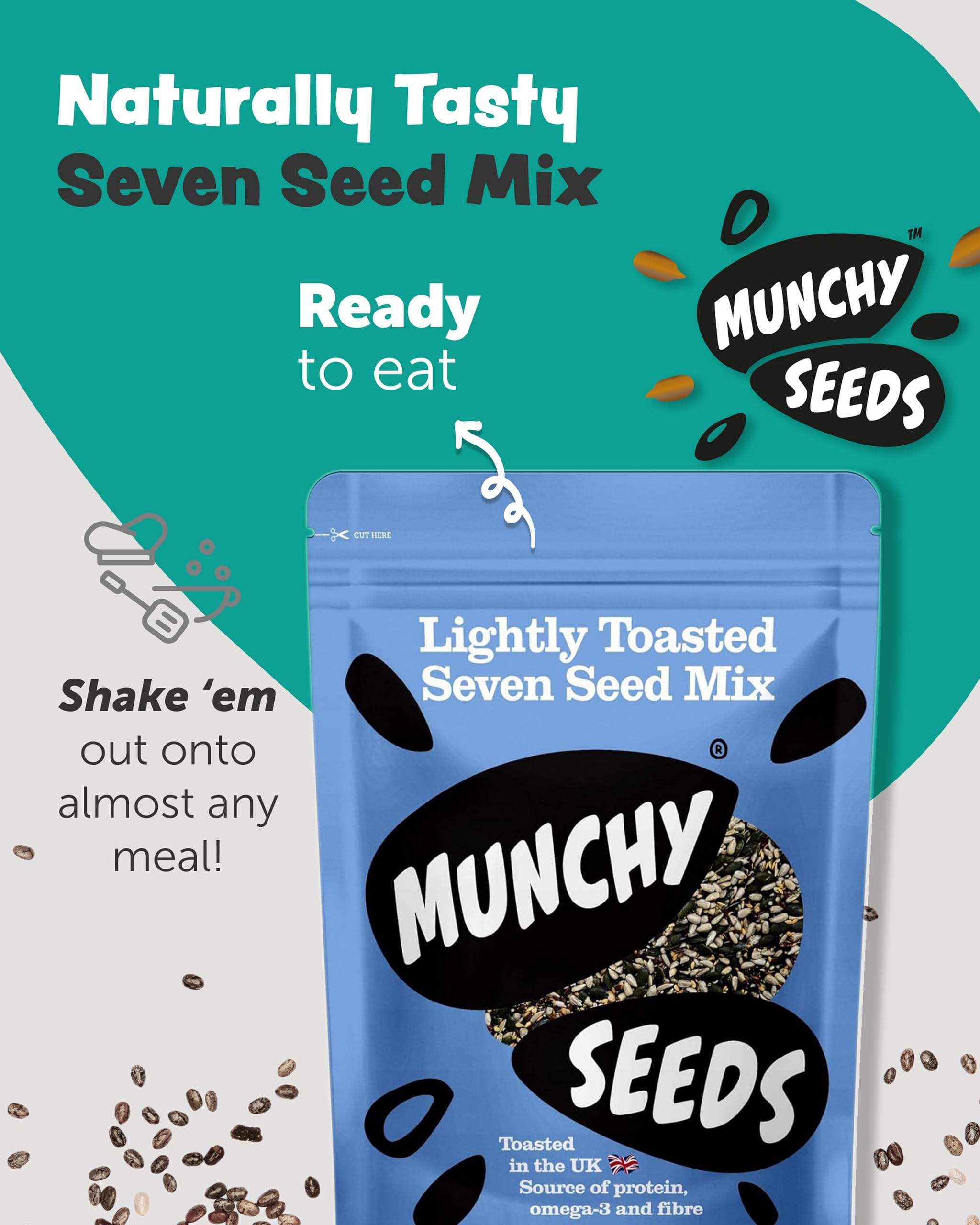 Munchy Seeds Lightly Toasted 7 Seed Mix - 1kg Bag | High in Protein & Fibre | Vegan 4