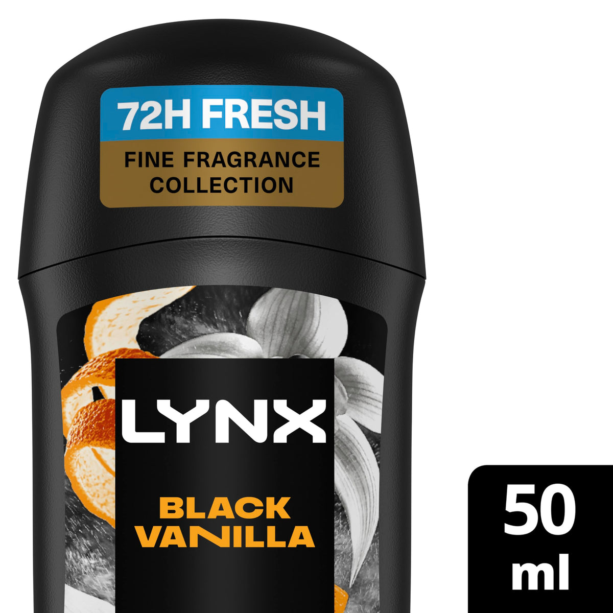 Lynx Black Vanilla Deodorant Stick - 50 ml, 72-Hour Odour Protection
