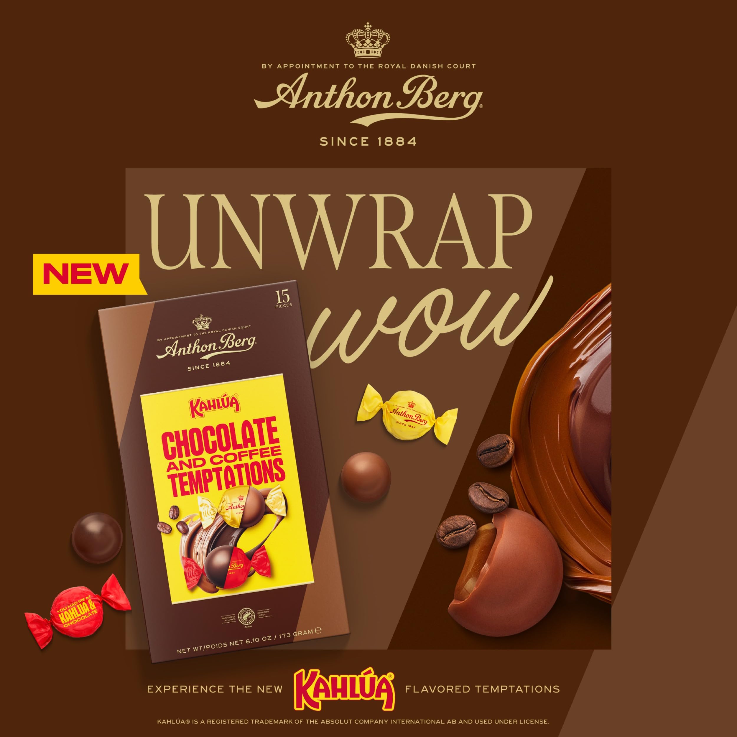 Anthon Berg Kahlua Gift Box - 15 Chocolate & Coffee Liqueur Infused Pralines 8