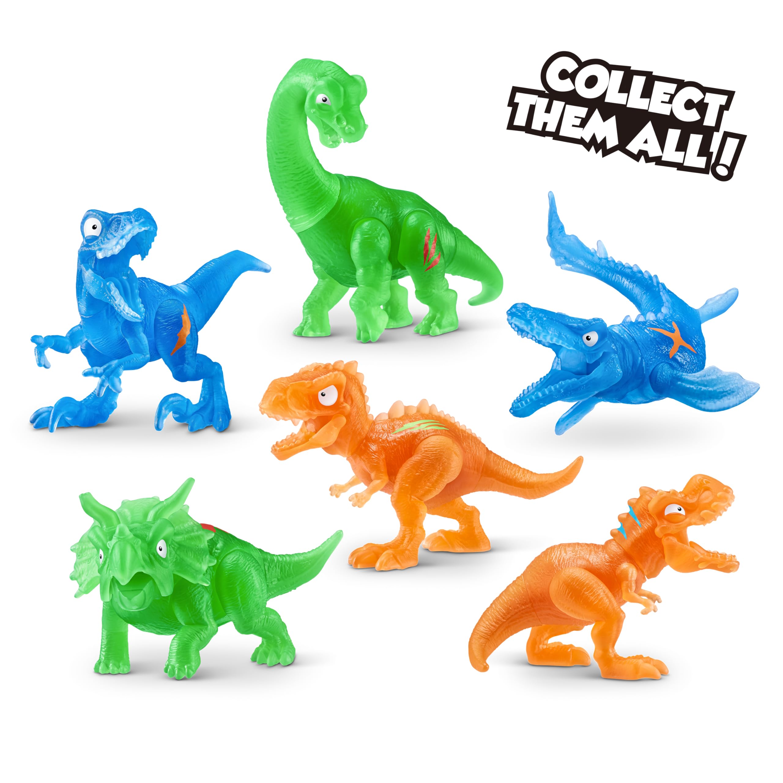 Smashers Nano Jurassic Light Up Dino by ZURU - Glow in the Dark Collectible Dinosaur Toys for Kids 6