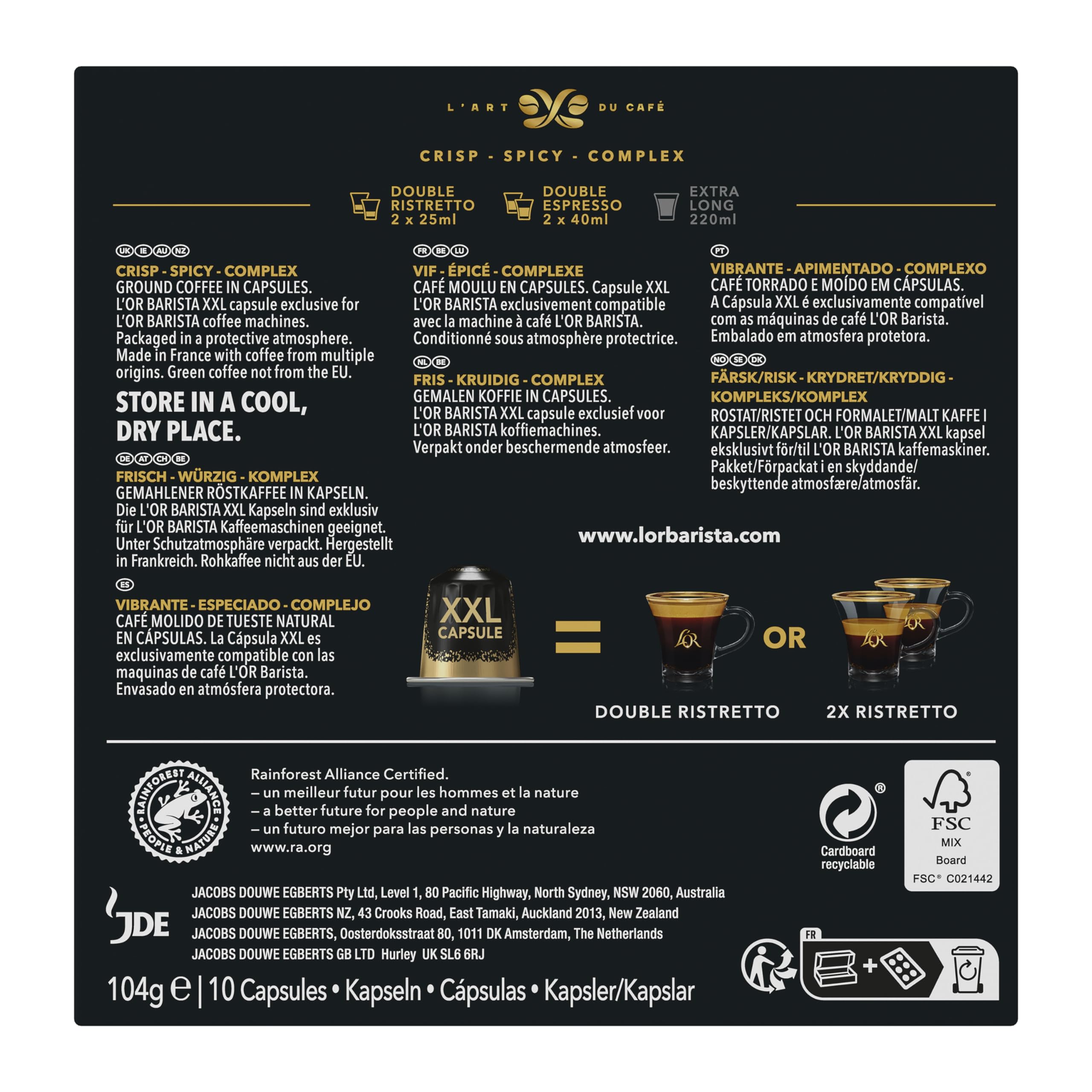 L'OR BARISTA Double Ristretto XXL Aluminium Medium Roast Coffee Capsules (50 Capsules) 8