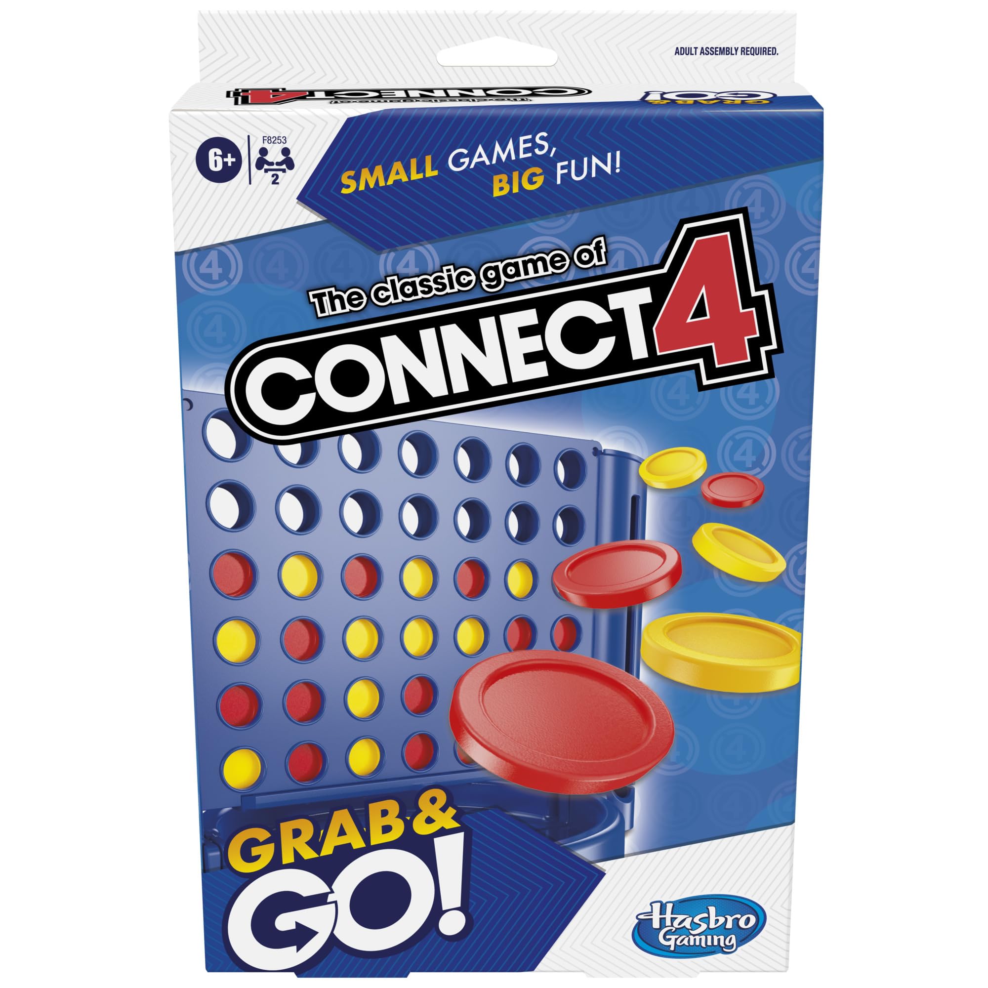 Hasbro Gaming Connect 4 Travel Board Game - Portable Strategy Fun for 2 Players, Ages 6+