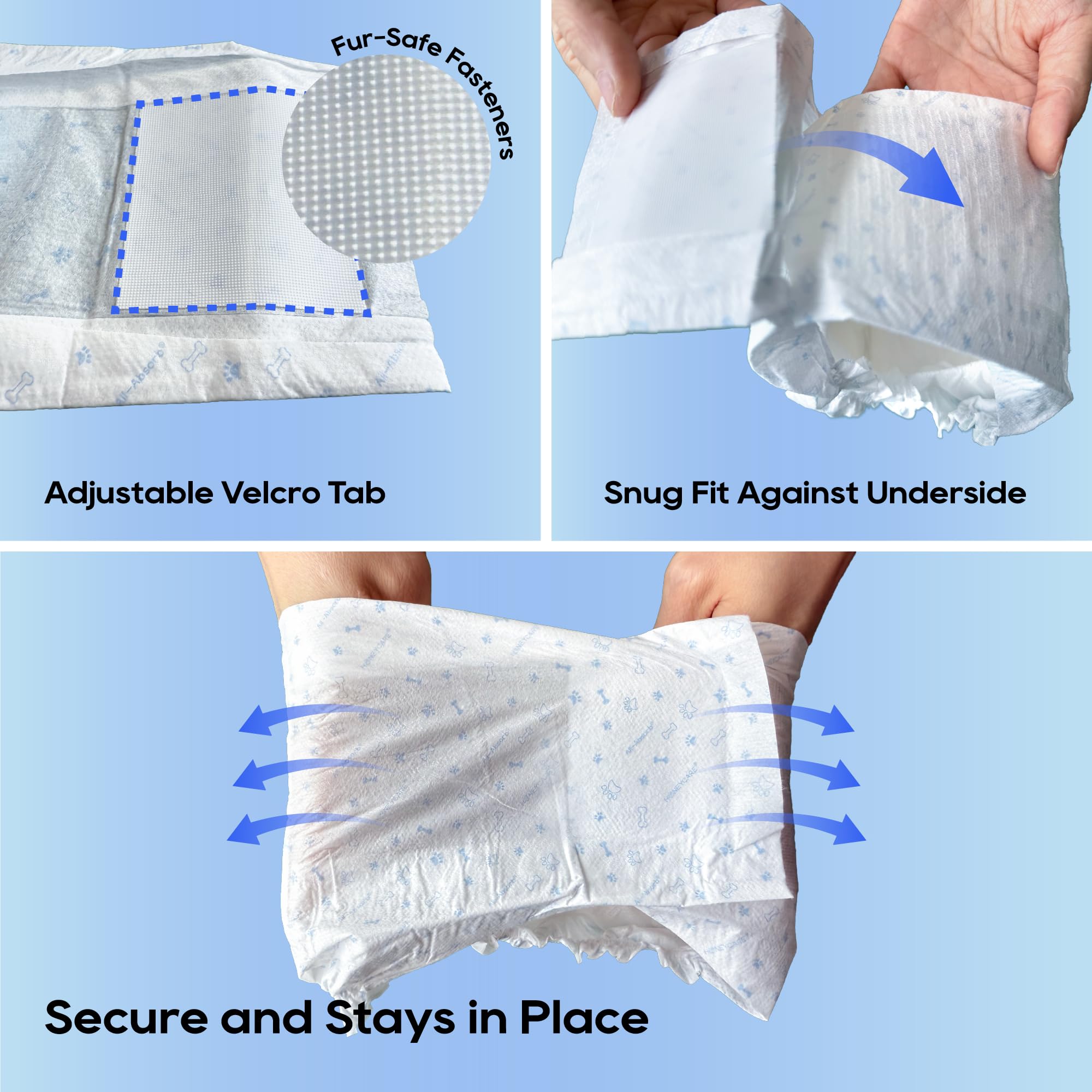 HONEY CARE All-Absorb Male Dog Wrap - Breathable, Leak-Proof | Medium, 50 Count 2