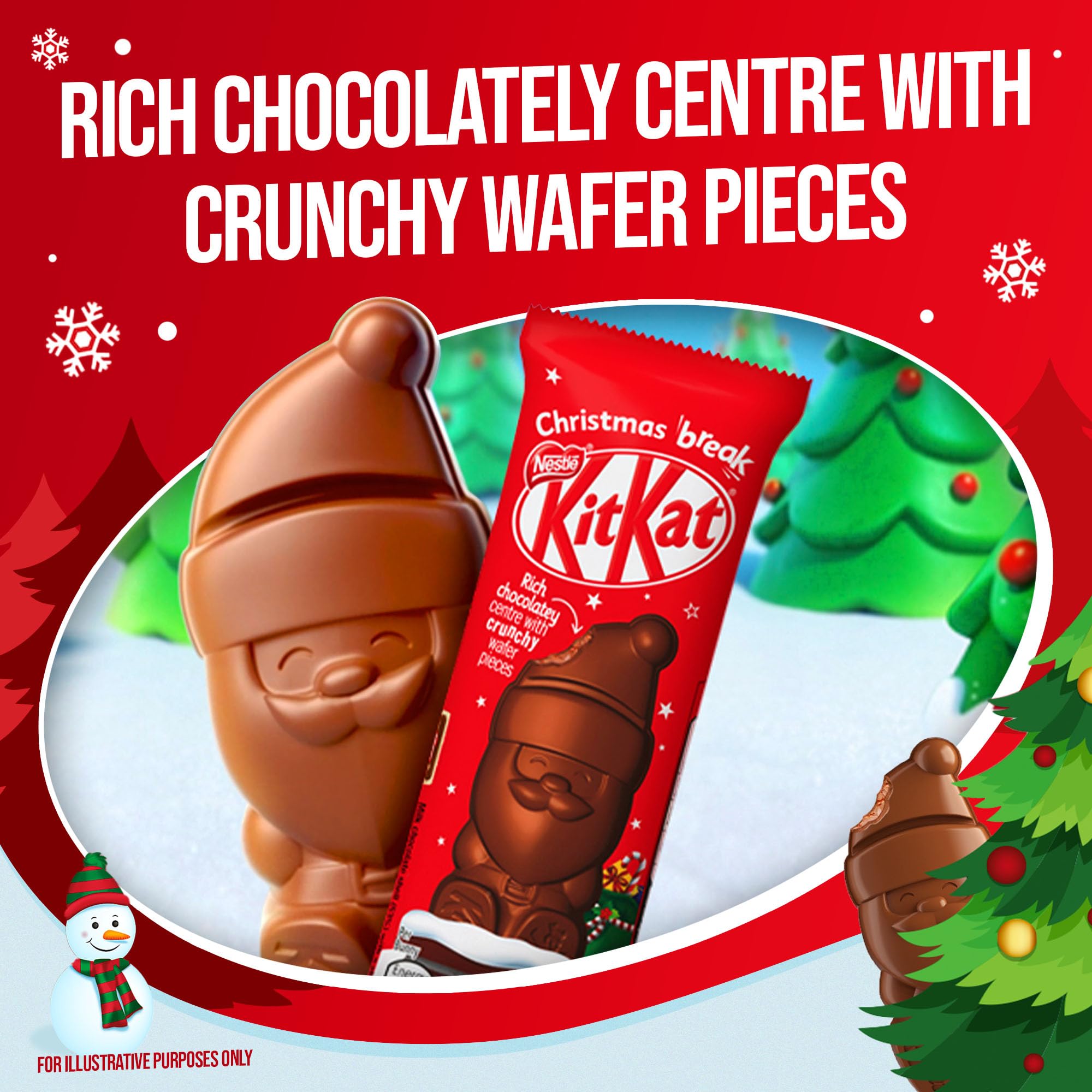 KitKat Pouch Santa 55g - Gluten Free Milk Chocolate Santas with Crispy Wafer 5