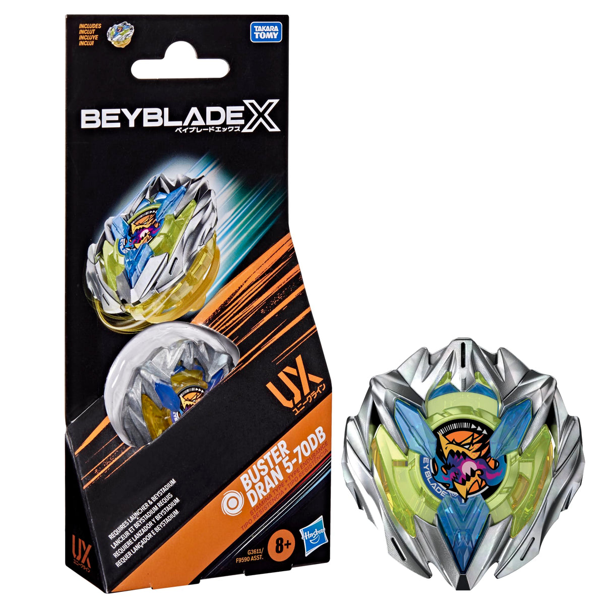 Beyblade X Buster Dran 5-70DB UX Booster Pack Set - Right-Spin Stamina Battling Top