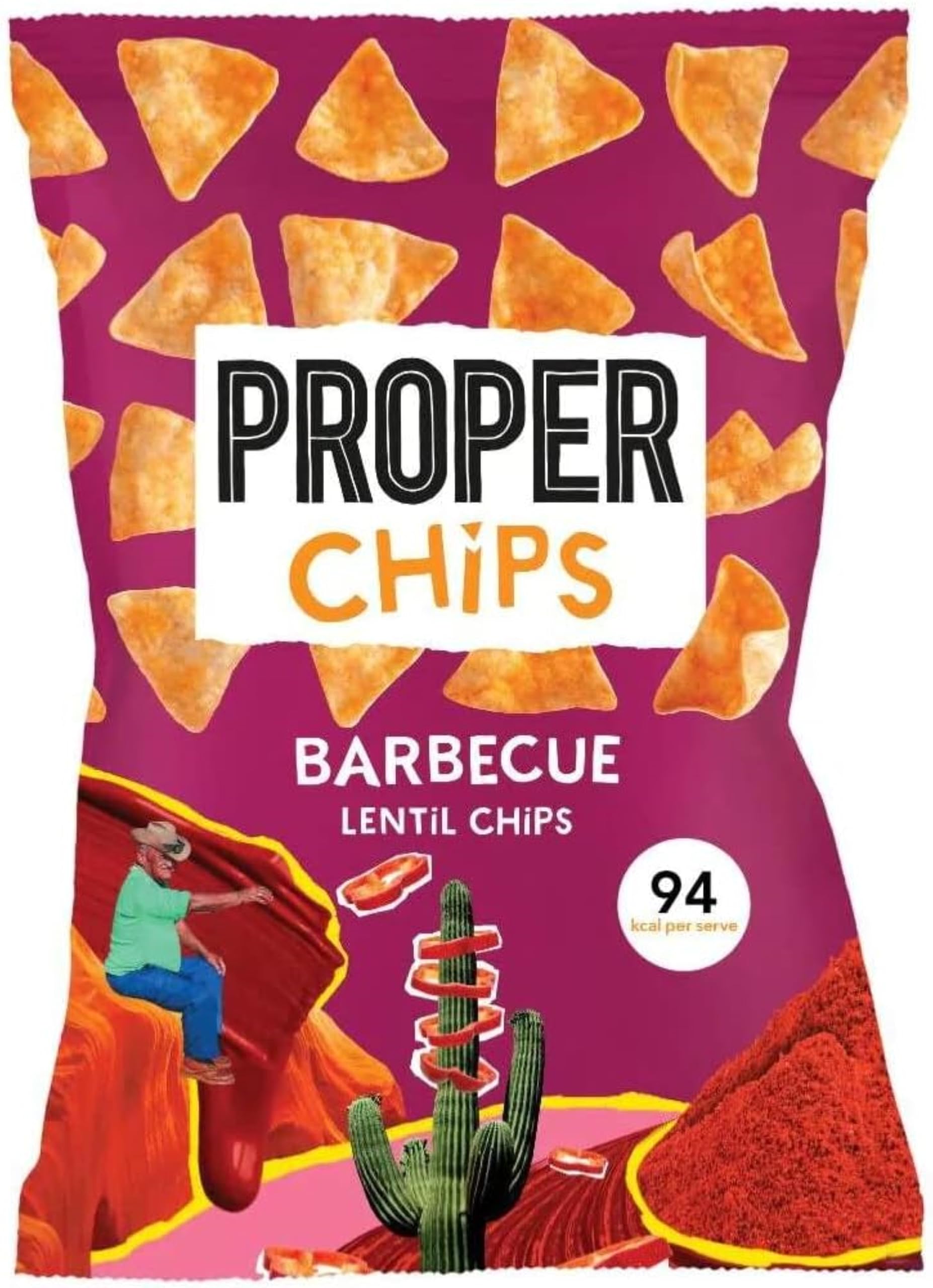 PROPER Barbecue Lentil Chips - Vegan, Gluten Free Snack | 85g Single Bag 1