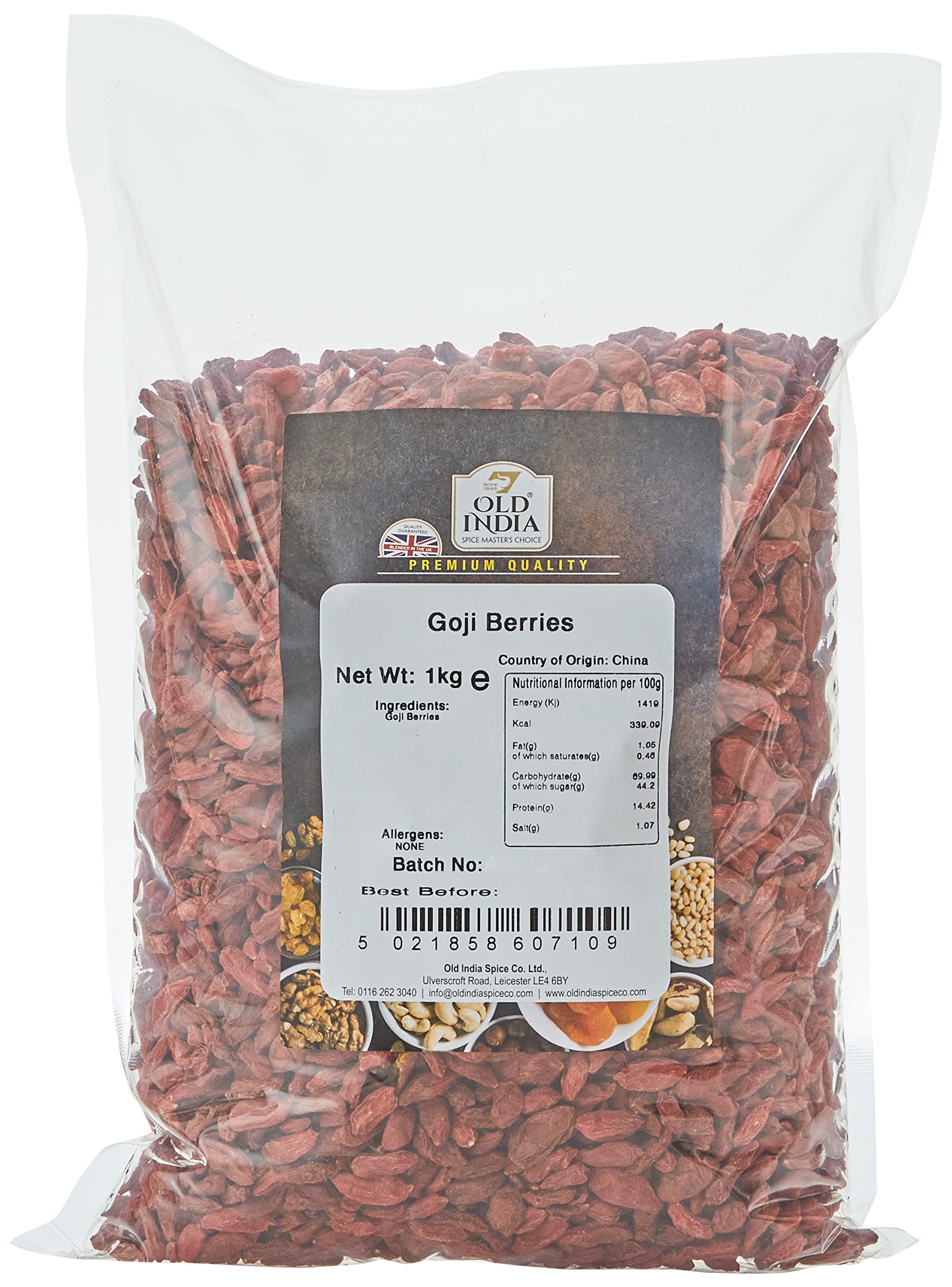 Old India Goji Berries - 1kg Natural & Additive Free Dried Fruit | Up to 2 Year Shelf Life 1