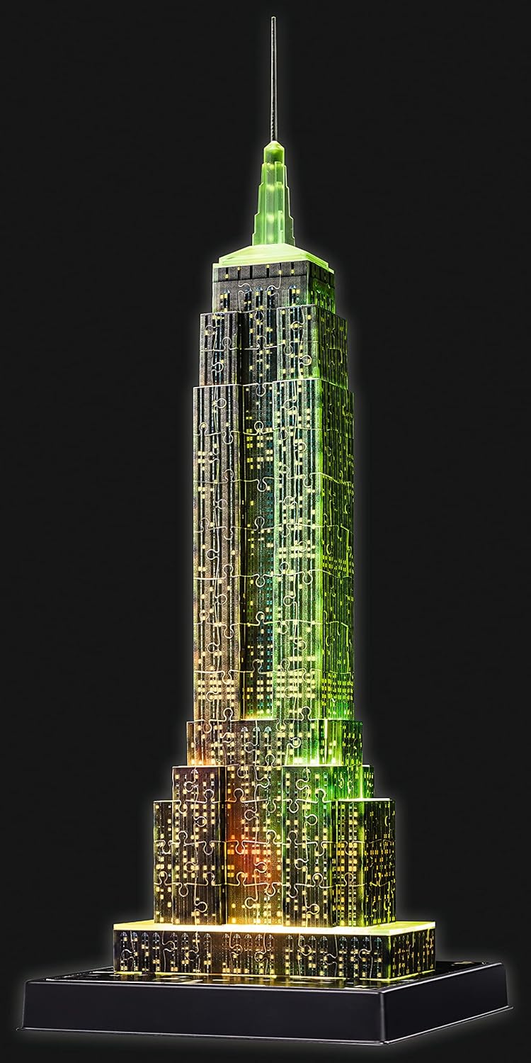 Ravensburger Empire State Building 3D Puzzle - Night Edition with LED Lighting, 216 Pieces 13