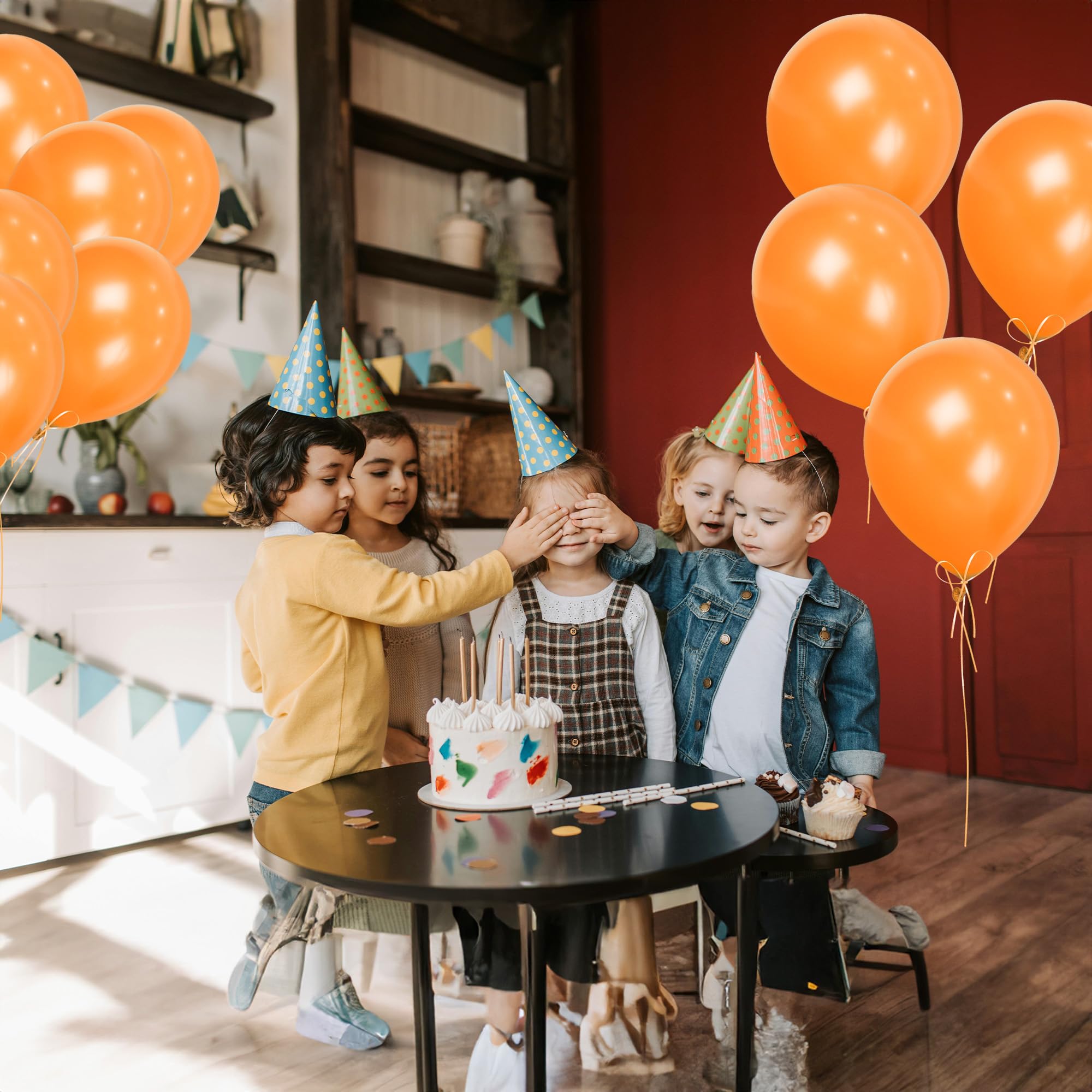 SHATCHI Orange Balloons - 10 Pack, 12 Inch Thick Latex, Biodegradable | Supports Helium & Air 7