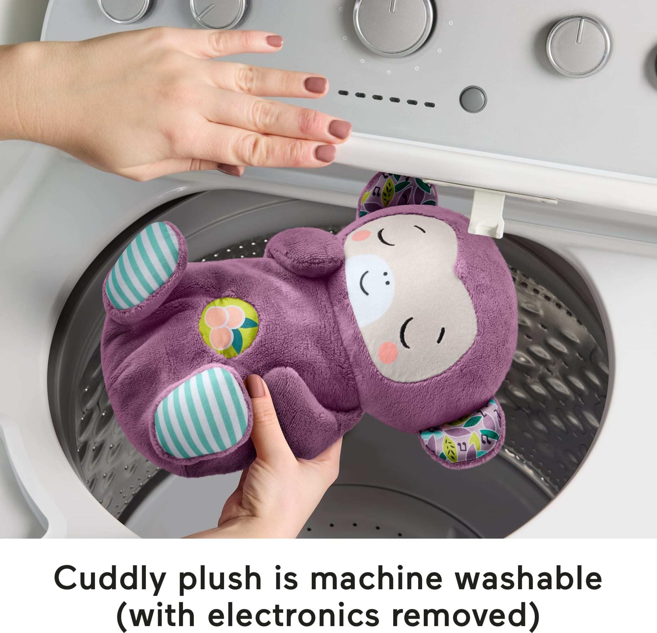 Fisher-Price Soothe 'n Snuggle Purple Monkey Plush - Musical Sound Machine with Breathing Motion & Lights for Newborns 0+ 11