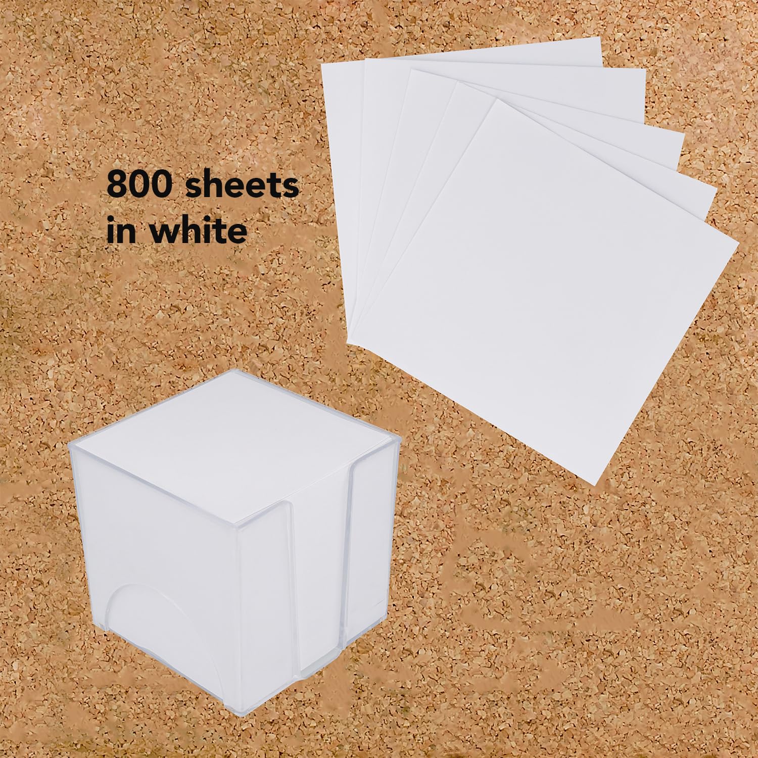Westcott Note Block White 800 Sheets | 9 x 9 cm Memo Block in Dispenser Box | FSC Certified