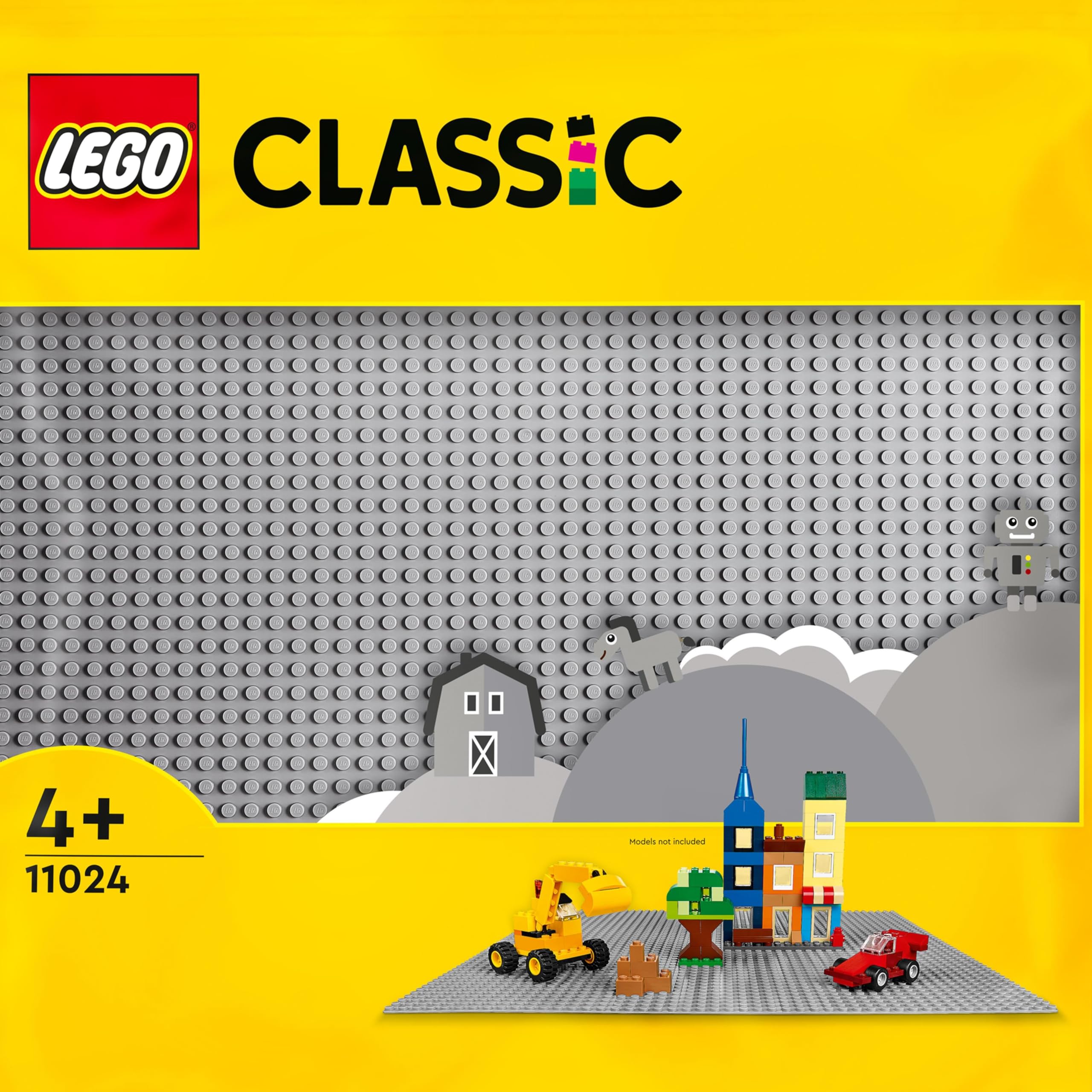 LEGO Classic 11024 Grey Baseplate - 48x48 Stud Building Base for Ages 4+ | Plastic 1