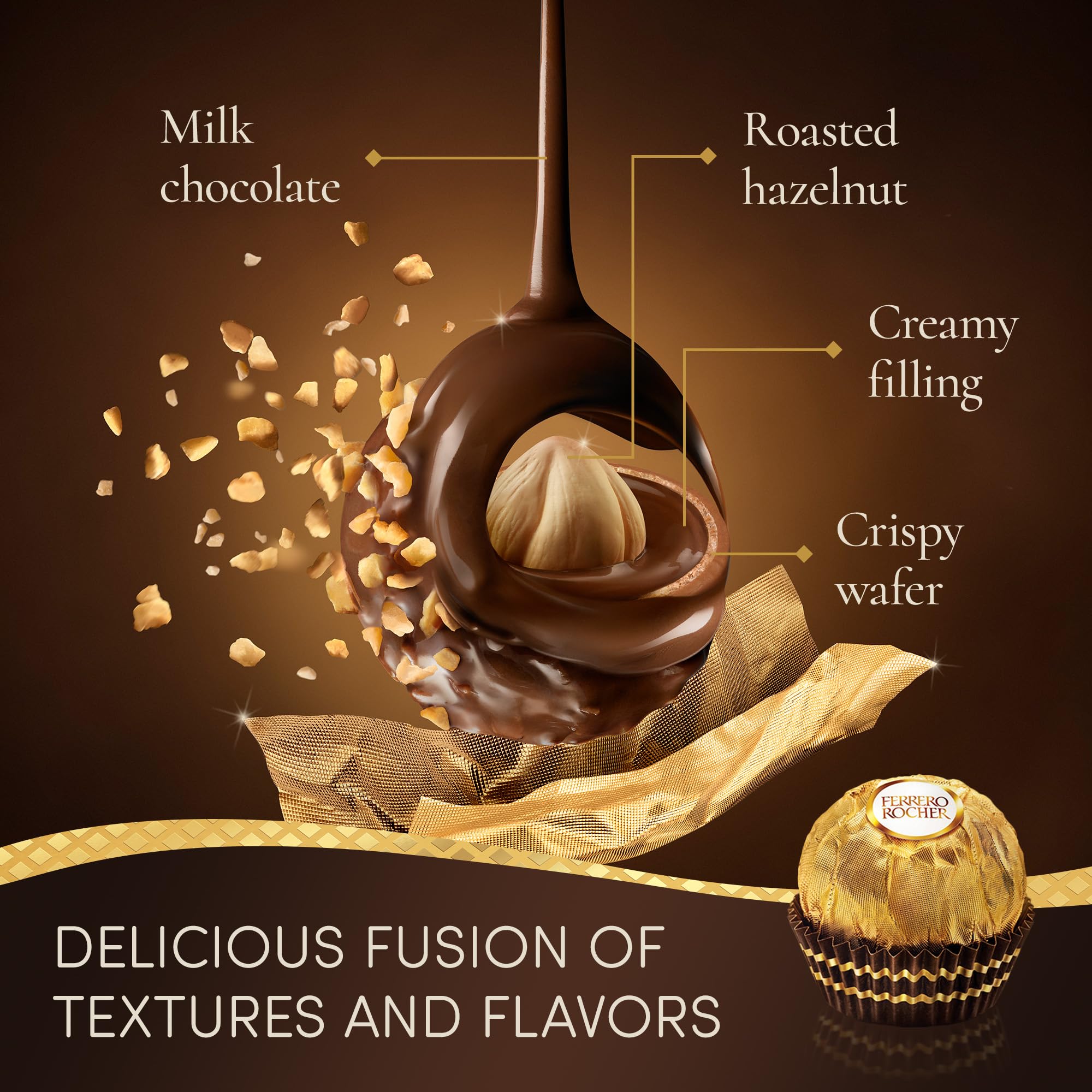 Ferrero Rocher Pralines Chocolate Candy Variety Pack - 48 Pieces, 600g Bulk Box 2