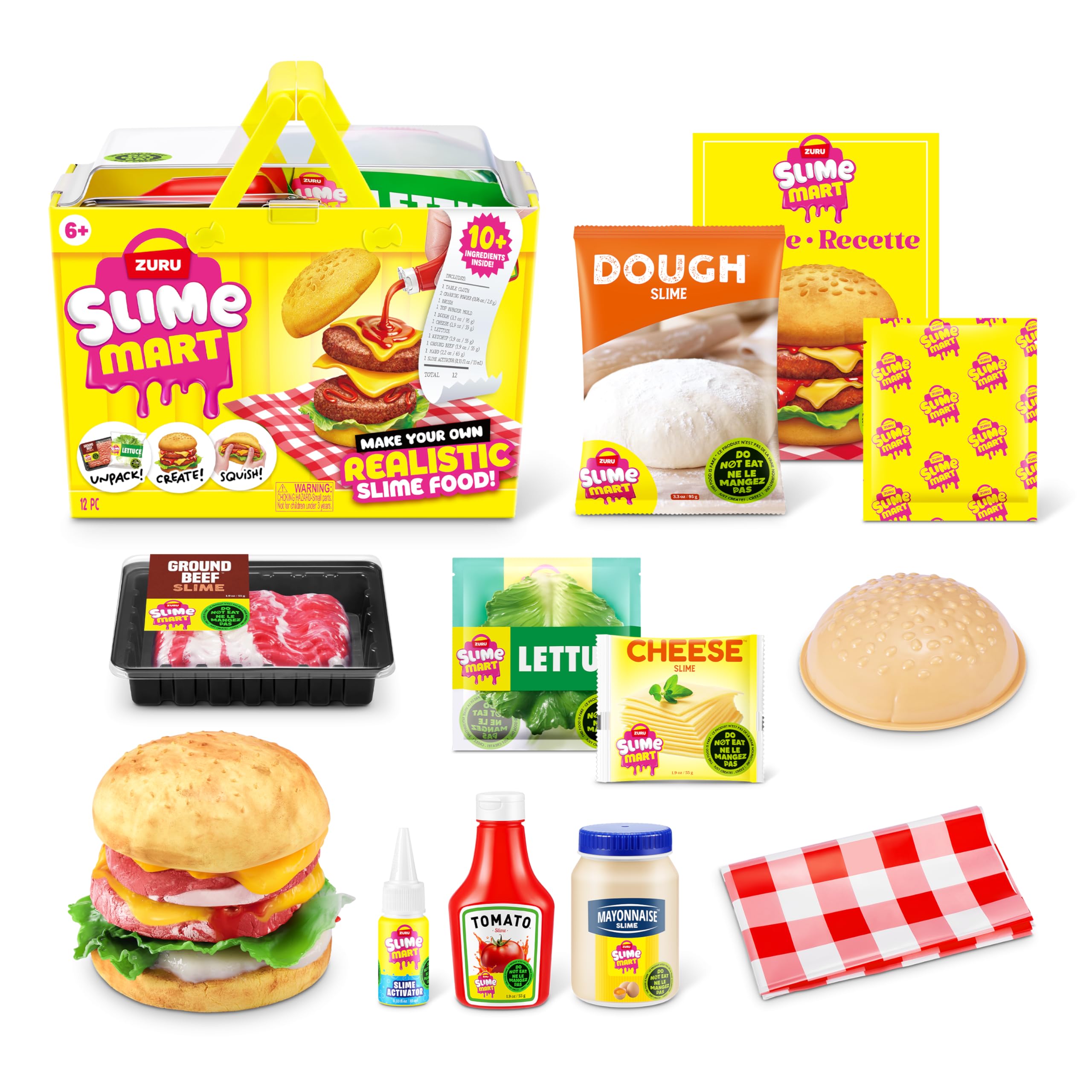 Slime Mart Small Basket by ZURU - Burger Slime Compound Kit for Kids 6+ 1
