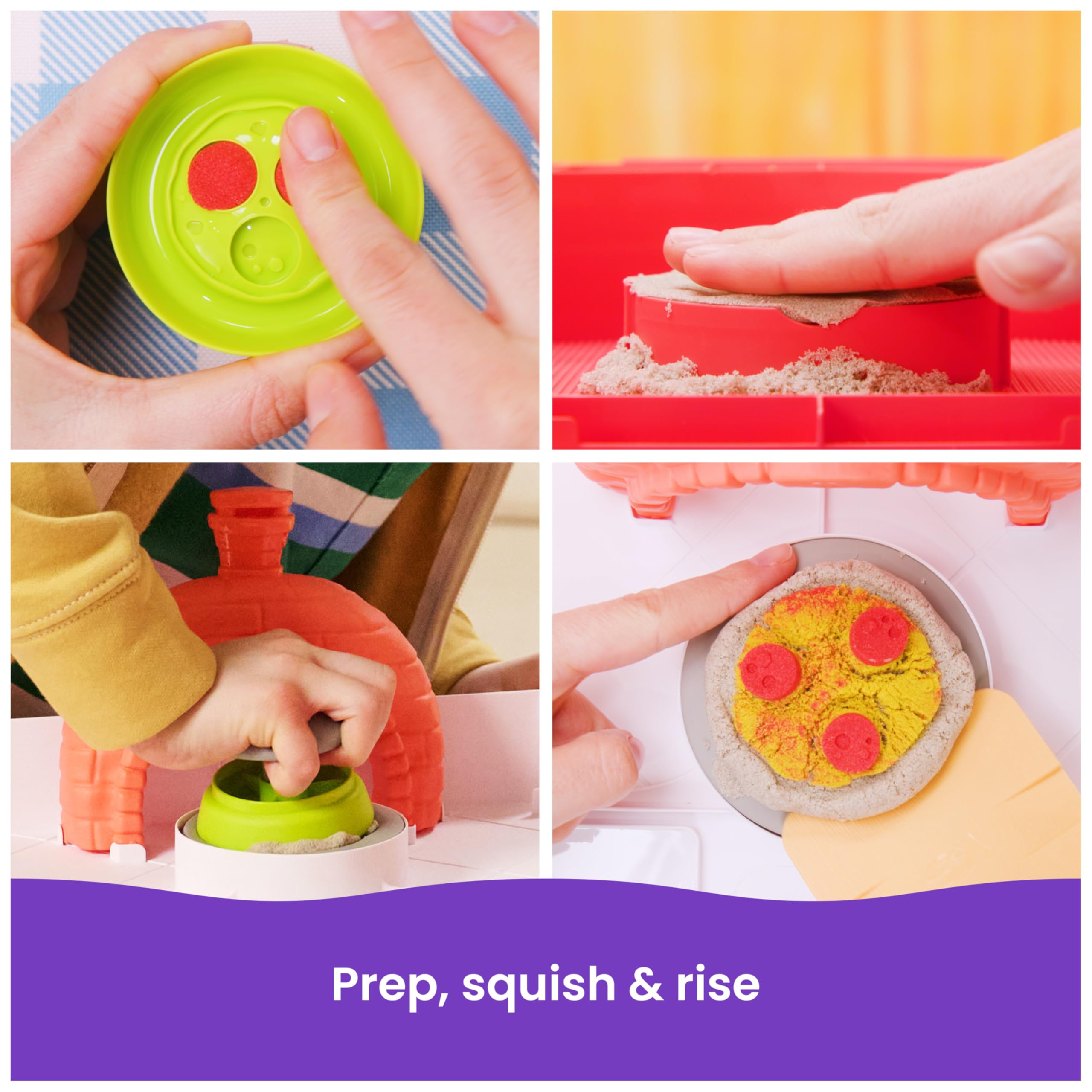 Kinetic Sand SquishPizza Rising Pizza Playset with 452g Play Sand and 5 Tools | Ages 5+ 4