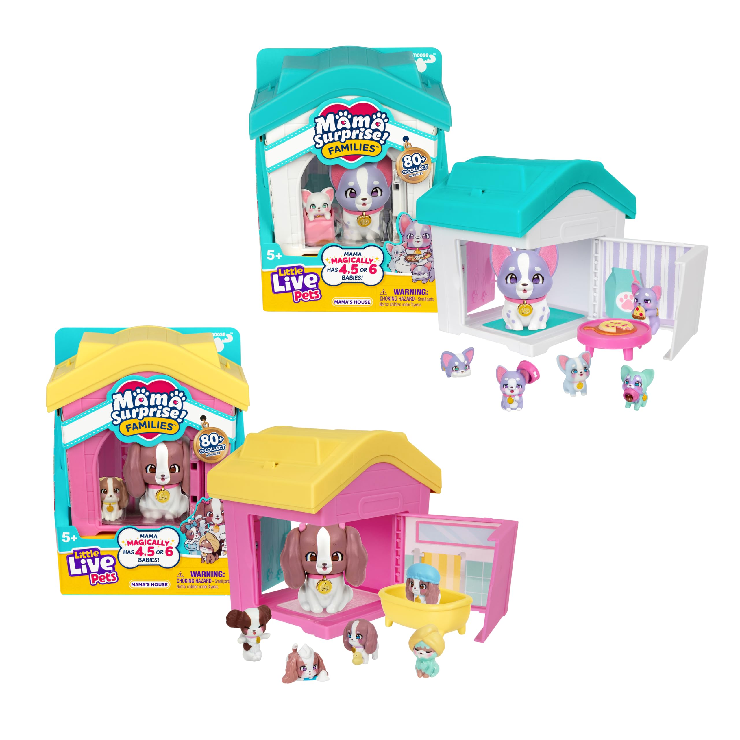 Little Live Pets Mama Surprise Families - Mama's House Frenchie & Spaniel B Playset | Ages 5+ 1