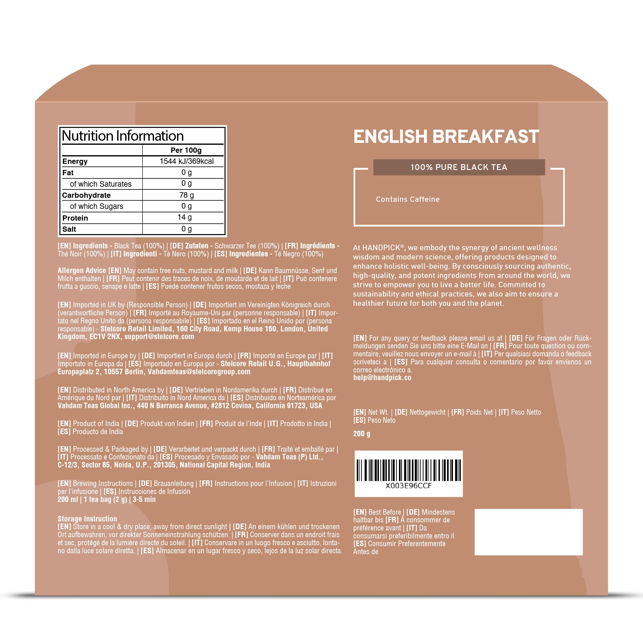 HANDPICK English Breakfast Black Tea Bags (100 Count) Strong, Robust | Eco-Conscious, Carbon-Neutral Tea for Hot or Iced Brews 7