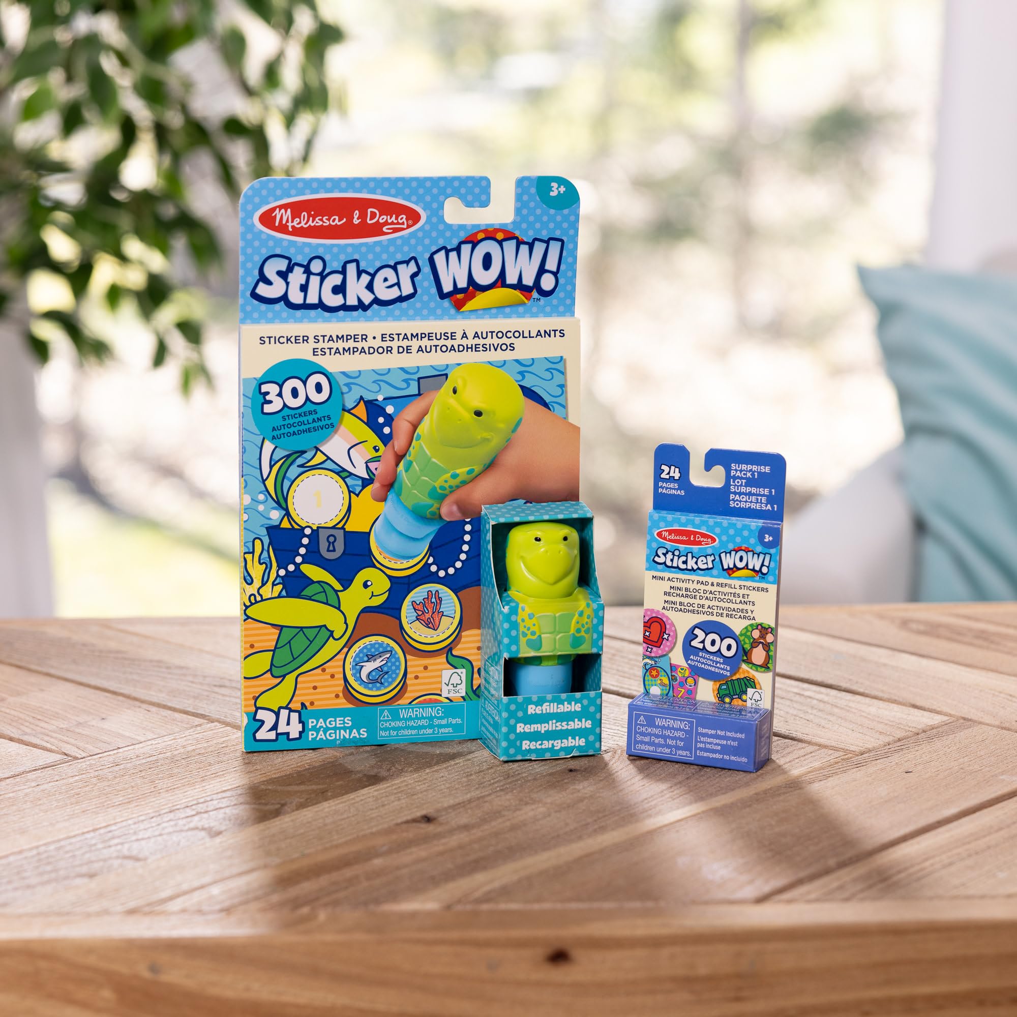 Melissa & Doug Sticker WOW! Sea Turtle Bundle with Kelp Stamper and 500 Stickers 9